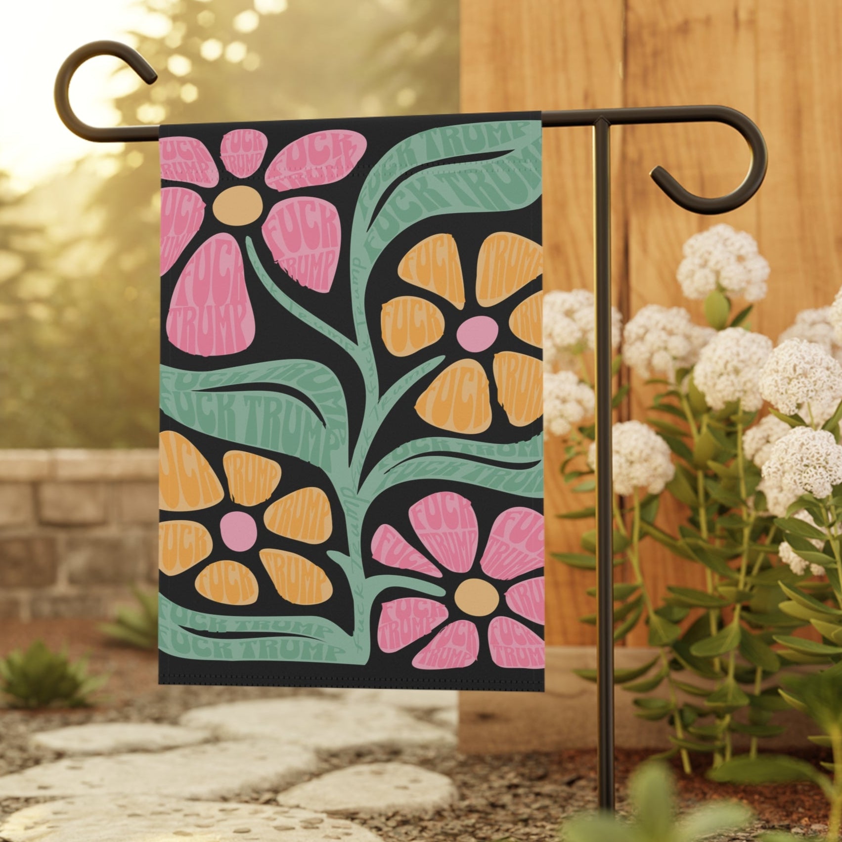 Subtle Fuck Trump Flower Garden Flag