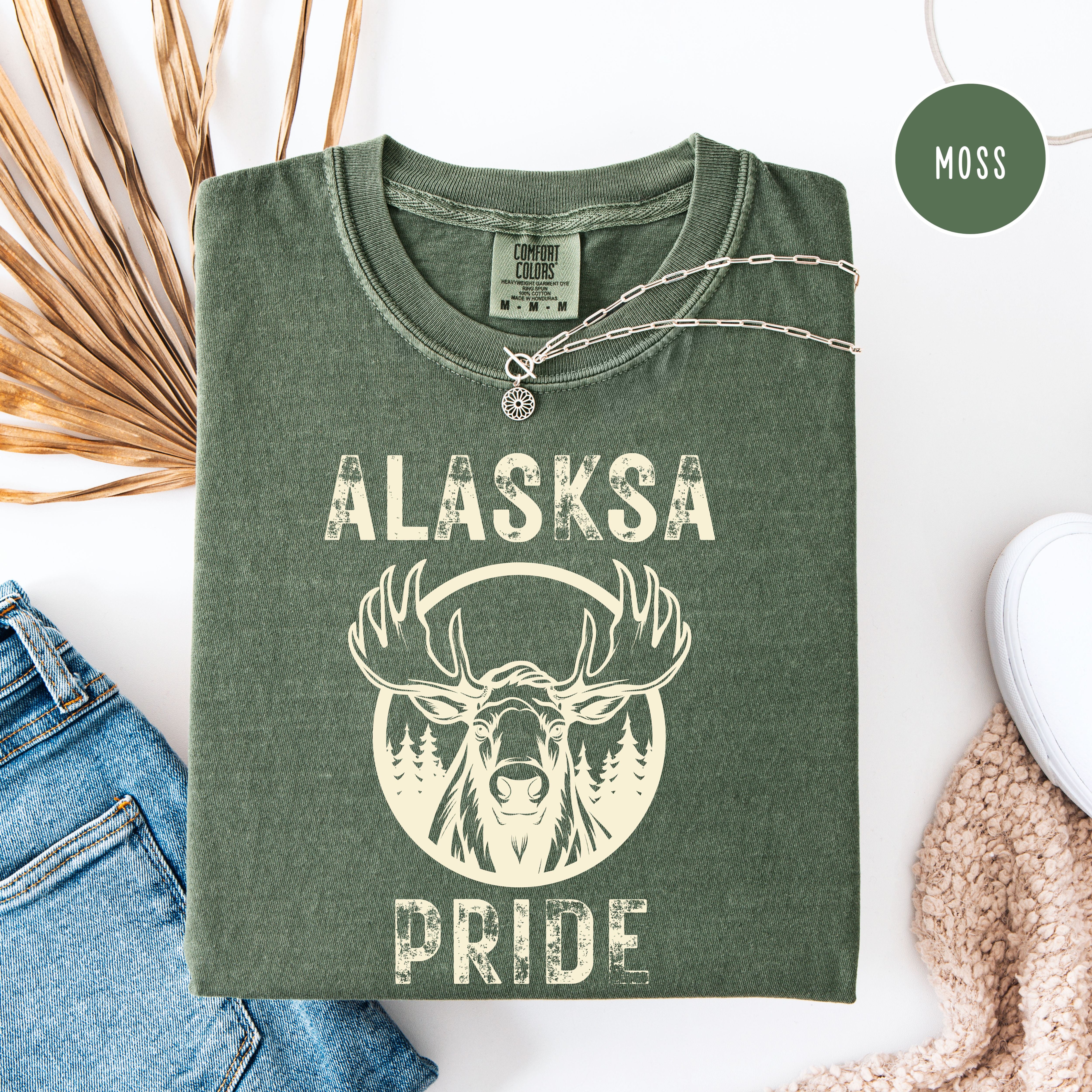 Alaska Pride Grunge Style Comfort Colors Adult Unisex Tee