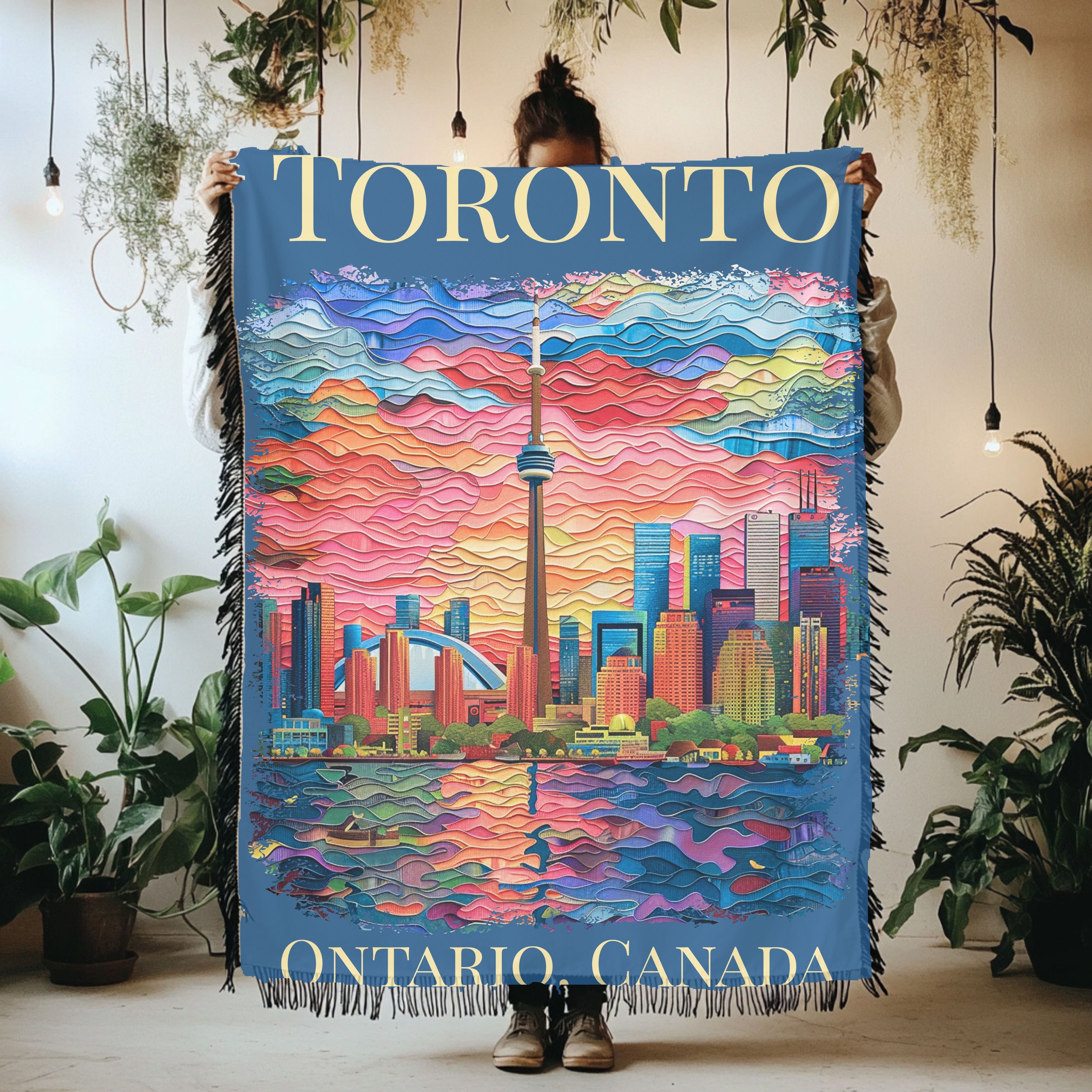 Toronto Ontario Canada Woven Throw Blanket