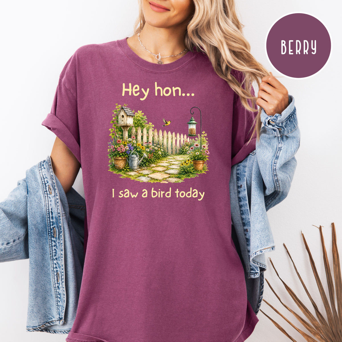 Funny The Bird Test Shirt, Tiktok, Instagram Social Media Hey Hon I Saw A Bird Today Bird Test Unisex Comfort Colors T-Shirt, Bird Test Gift