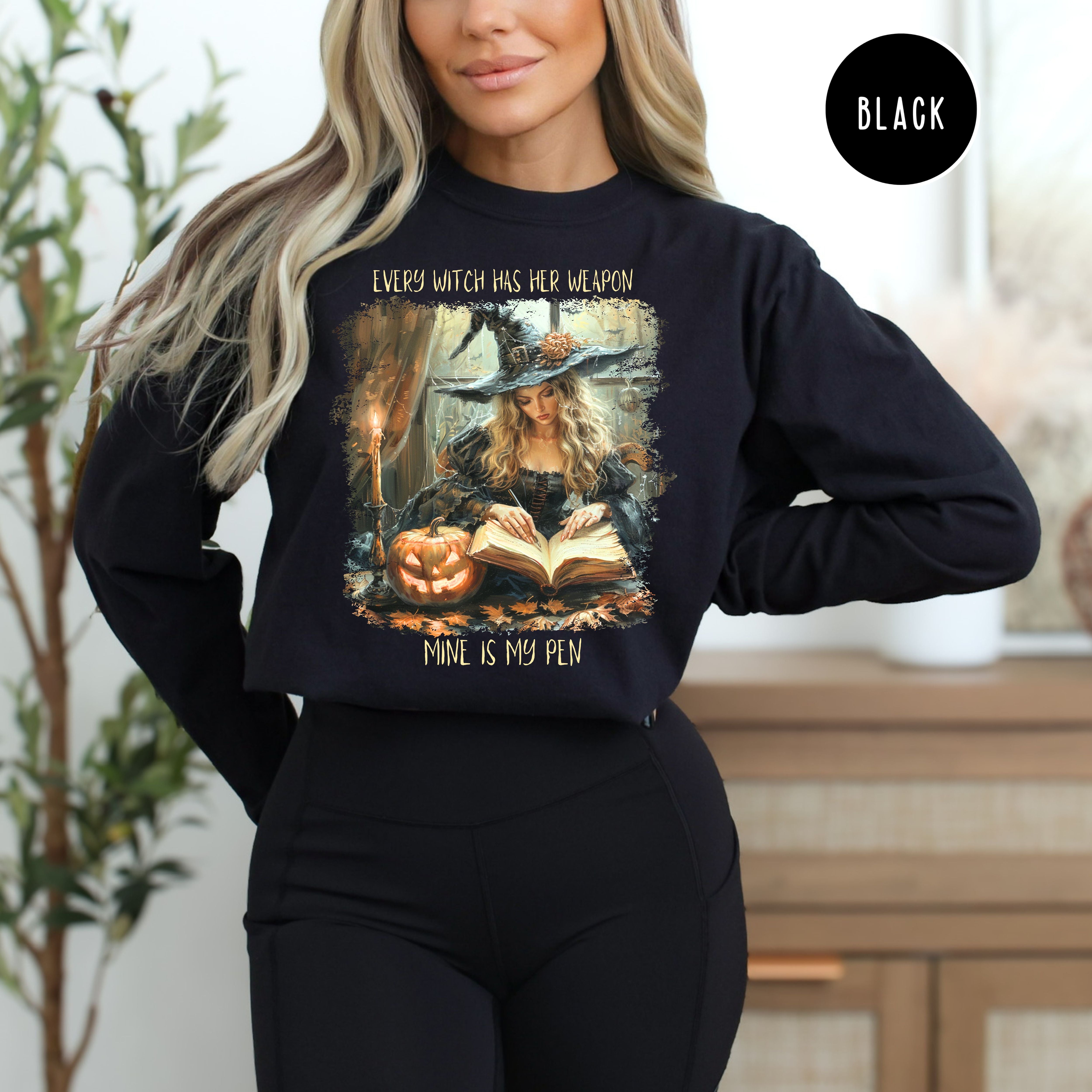 Female Writer Gift Shirt, Author Comfort Colors Long Sleeve Halloween Shirt