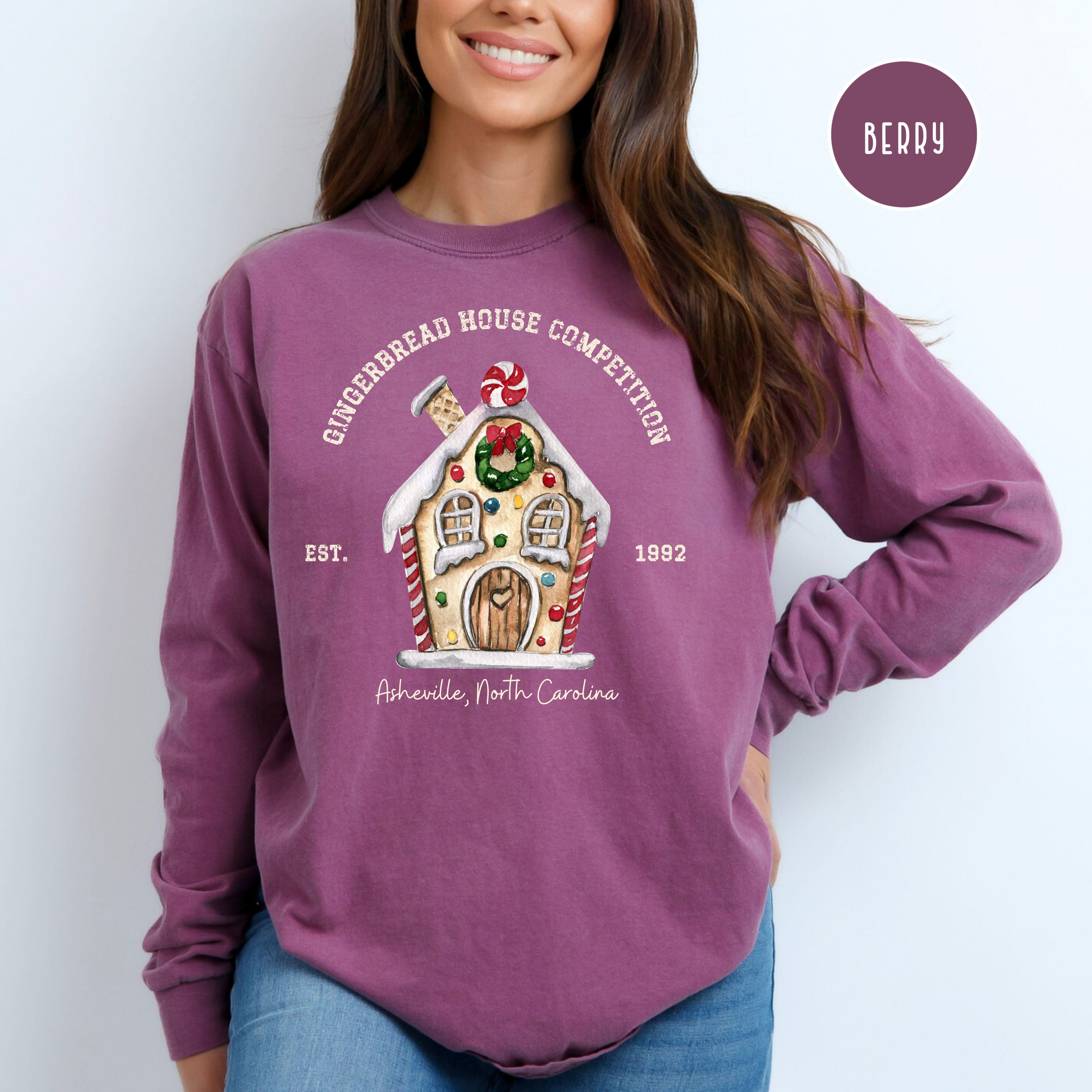 Asheville North Carolina Gingerbread House Competition Comfort Colors® Long Sleeve Tee