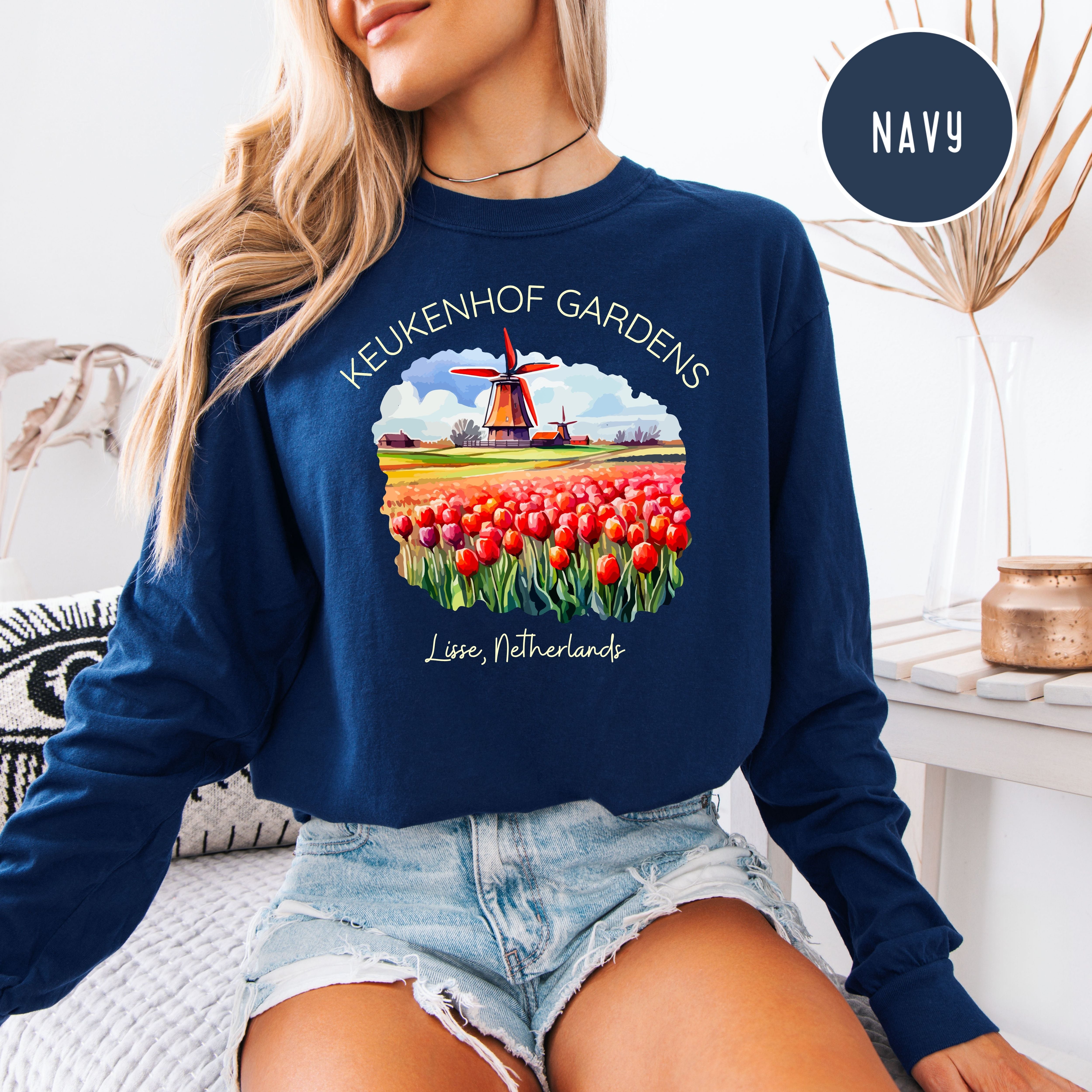 Lisse Netherlands Comfort Colors Long Sleeve Tee Shirt Gift, Gardens of Netherlands, Keukenhof Gardens, Lisse Netherlands Vacation Gift