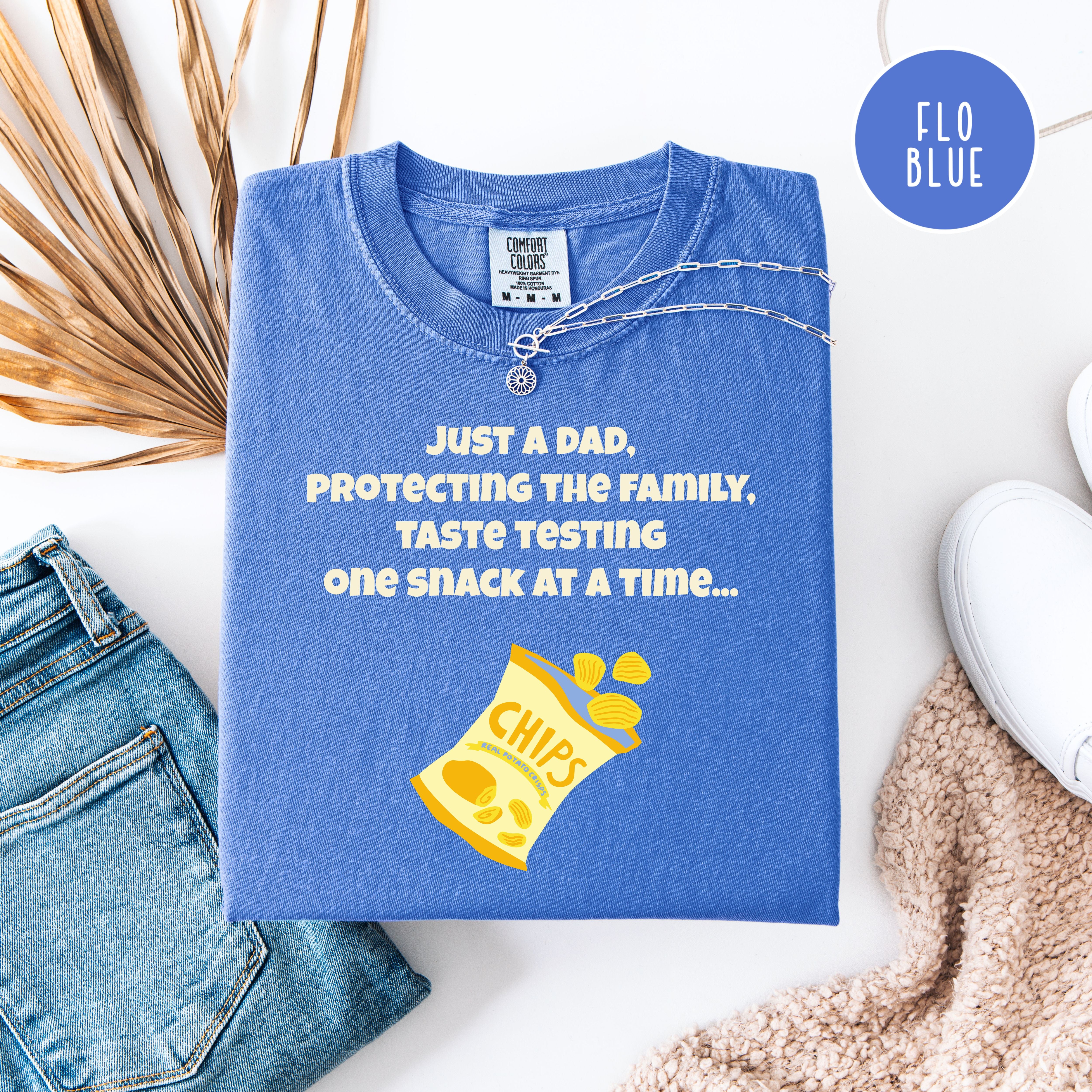 Funny Dad Comfort Colors Gift Shirt, Dad Who Loves Snacks Shirt, Father's Day Gift Shirt, Gift for Dad, Protecting The Family Dad Joke