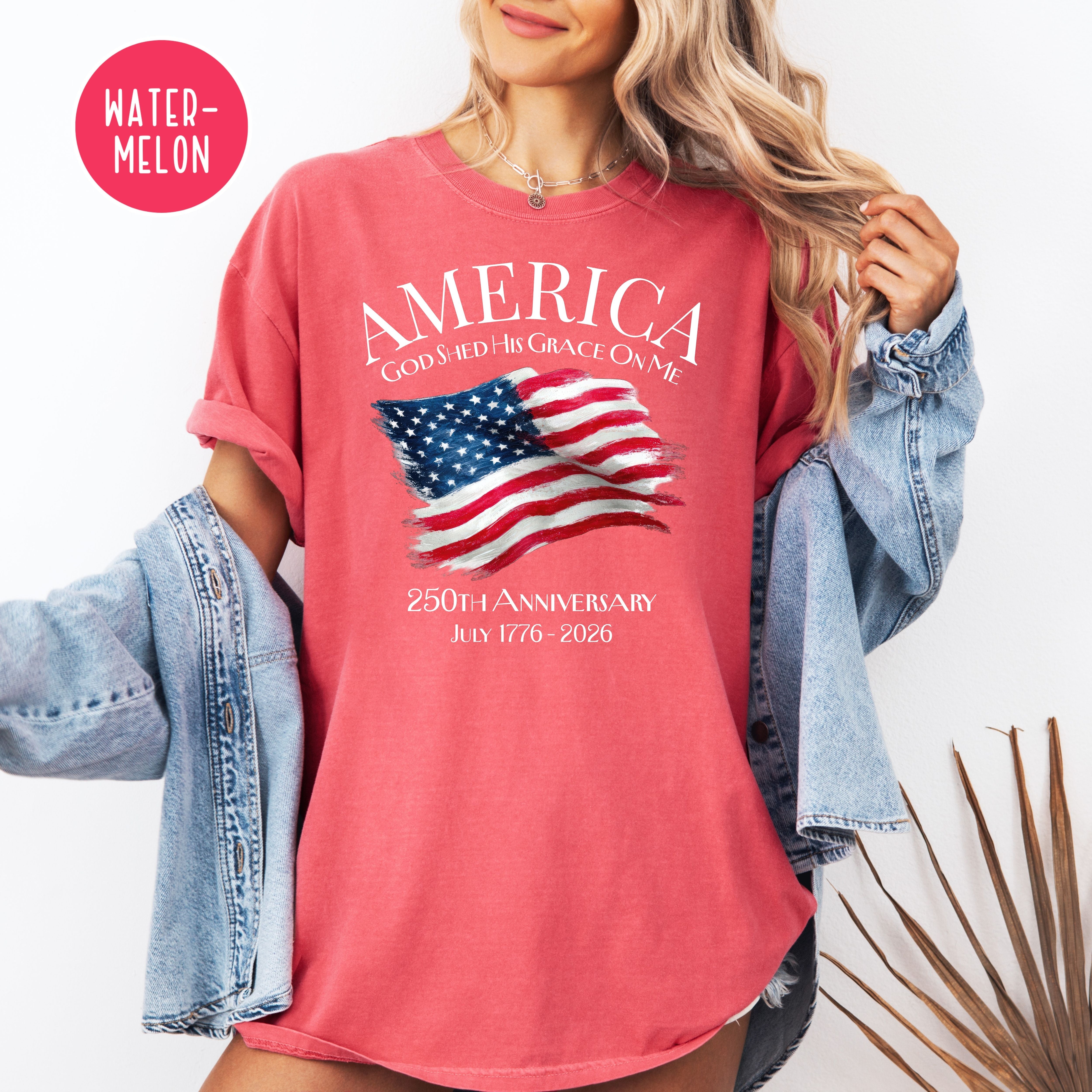 America 250th Anniversary Patriotic Unisex Comfort Colors T-Shirt, 4th of July Shirt, Fourth of July Shirt, USA Patriotic Shirt