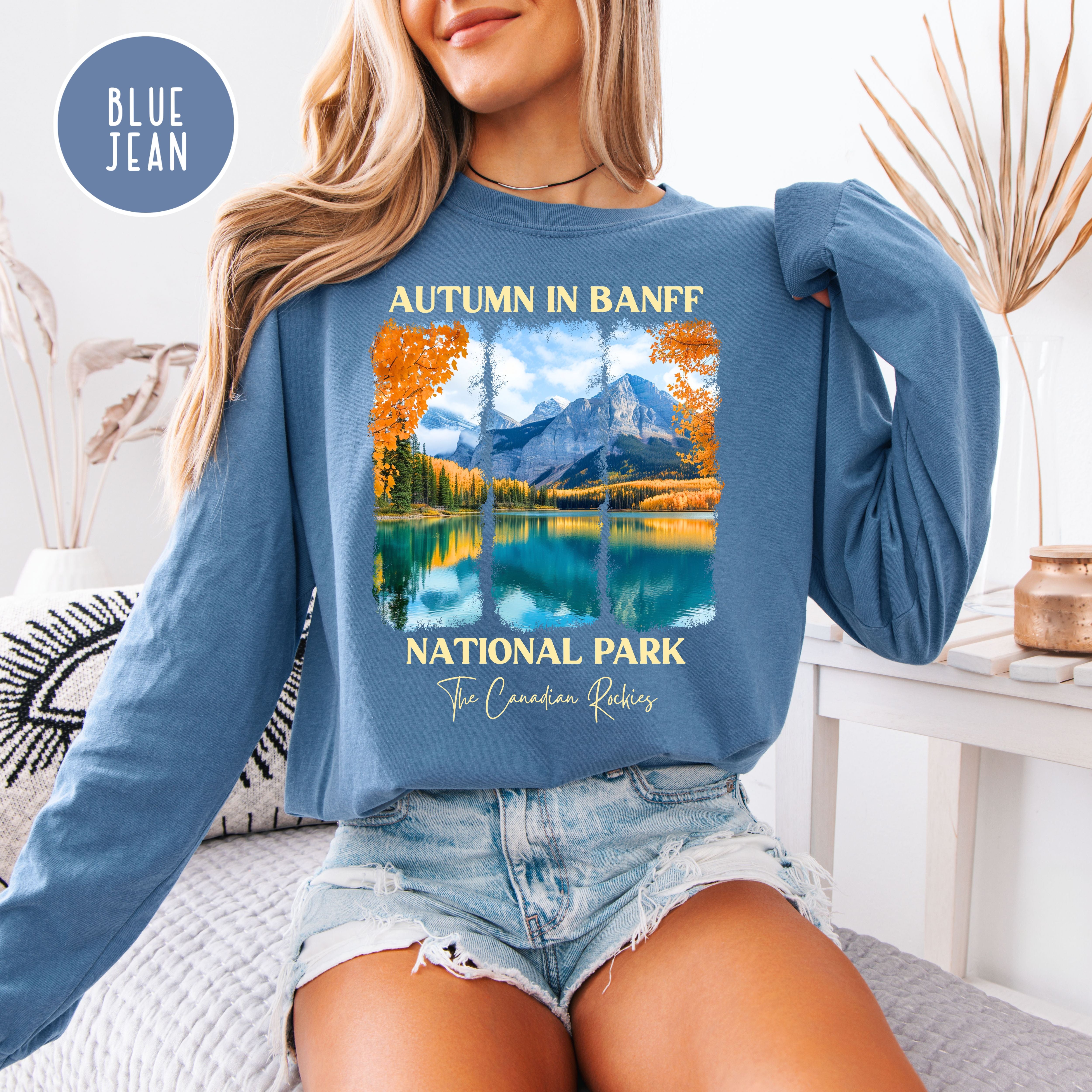 Autumn in Banff National Park Comfort Colors Unisex Long Sleeve Tee