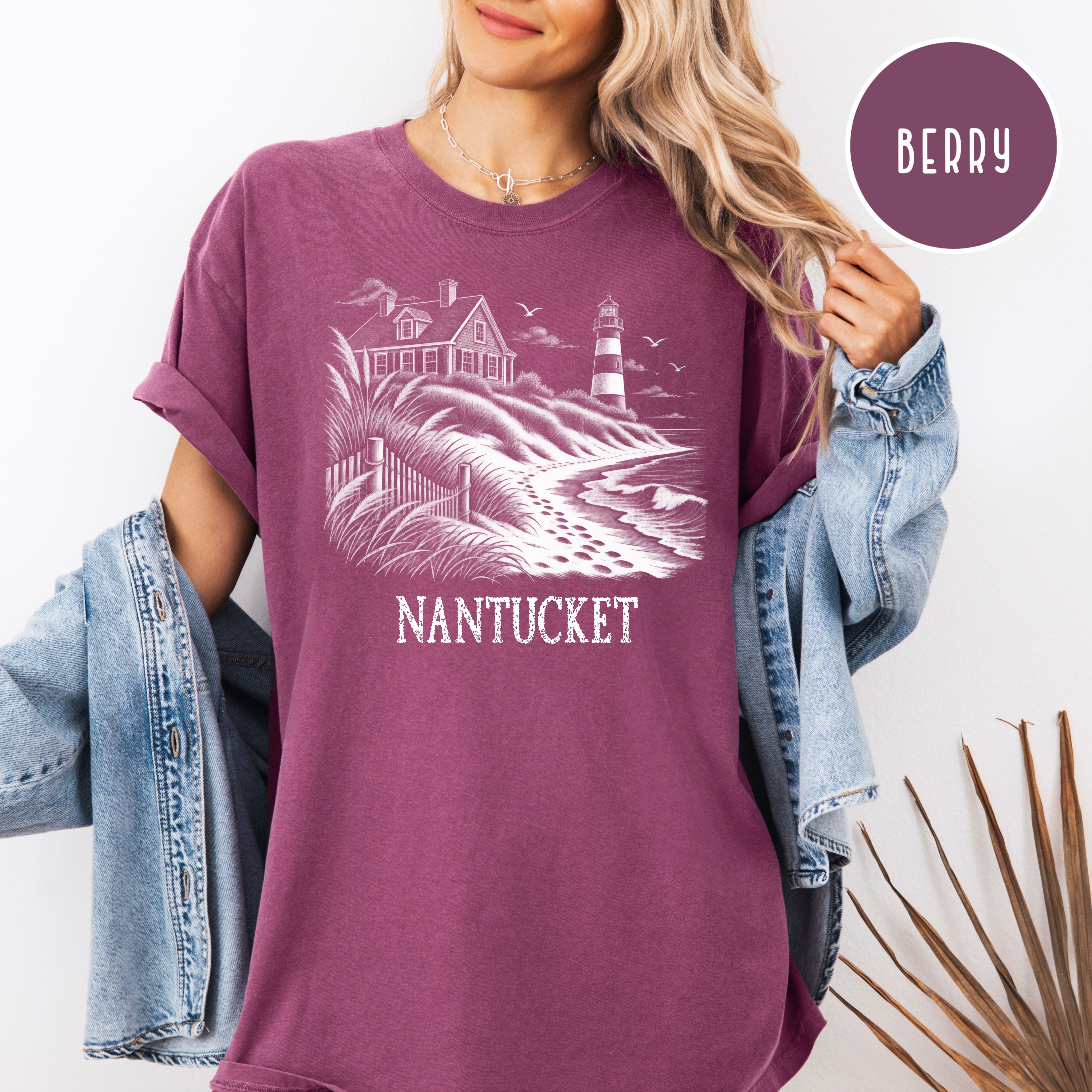 Nantucket Comfort Colors T-Shirt, Nantucket Vacation Gift, Hamptons Coastal Shirt, Traveler Gift Shirt, Ocean Lover Shirt, Nantucket Gift