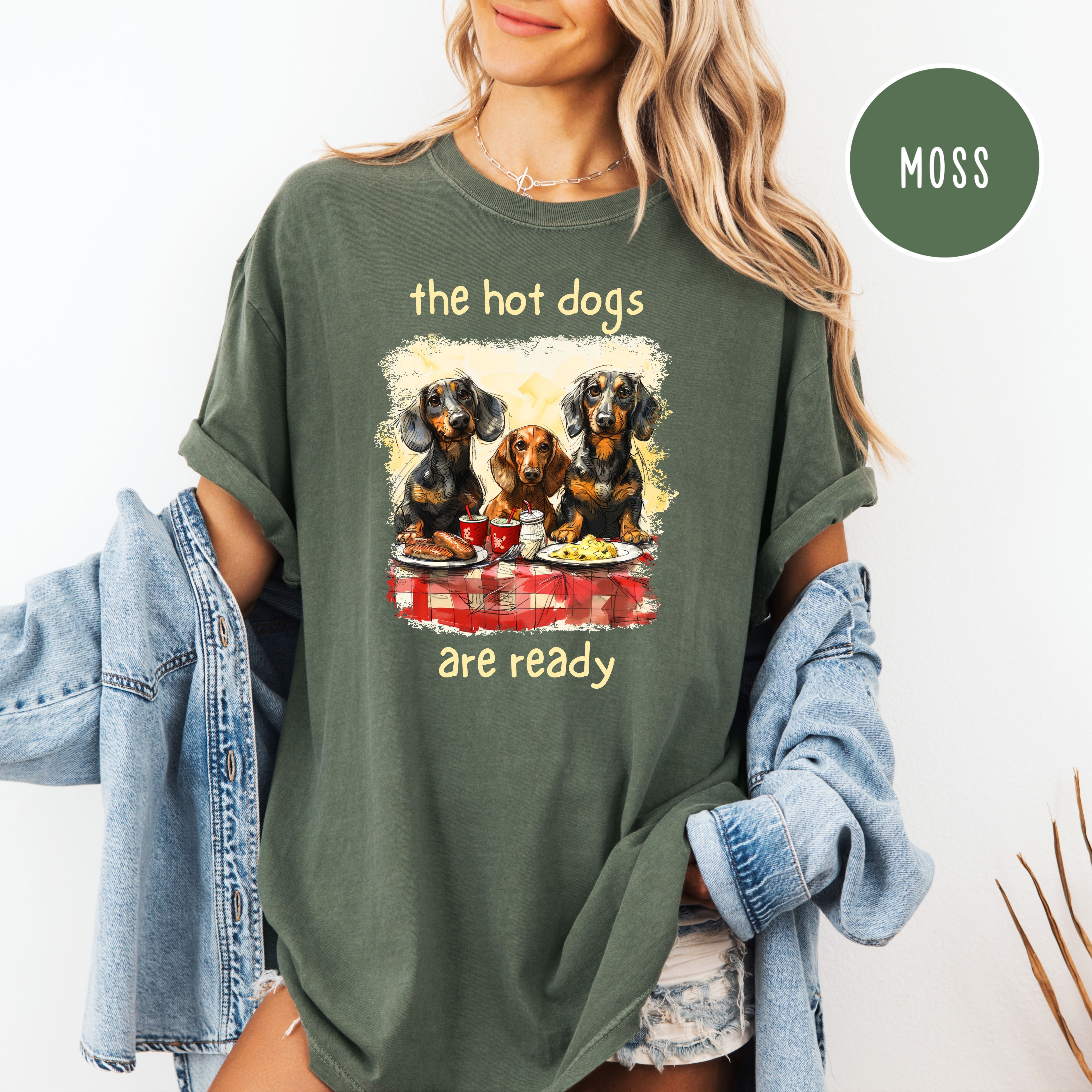 Funny Wiener Dog Lover Comfort Colors T-Shirt, Dachshund Mama Gift Tee, BBQ Summer Picnic Tee, Dog Lover Gift, Sausage Dog Humor, Doxie Mom