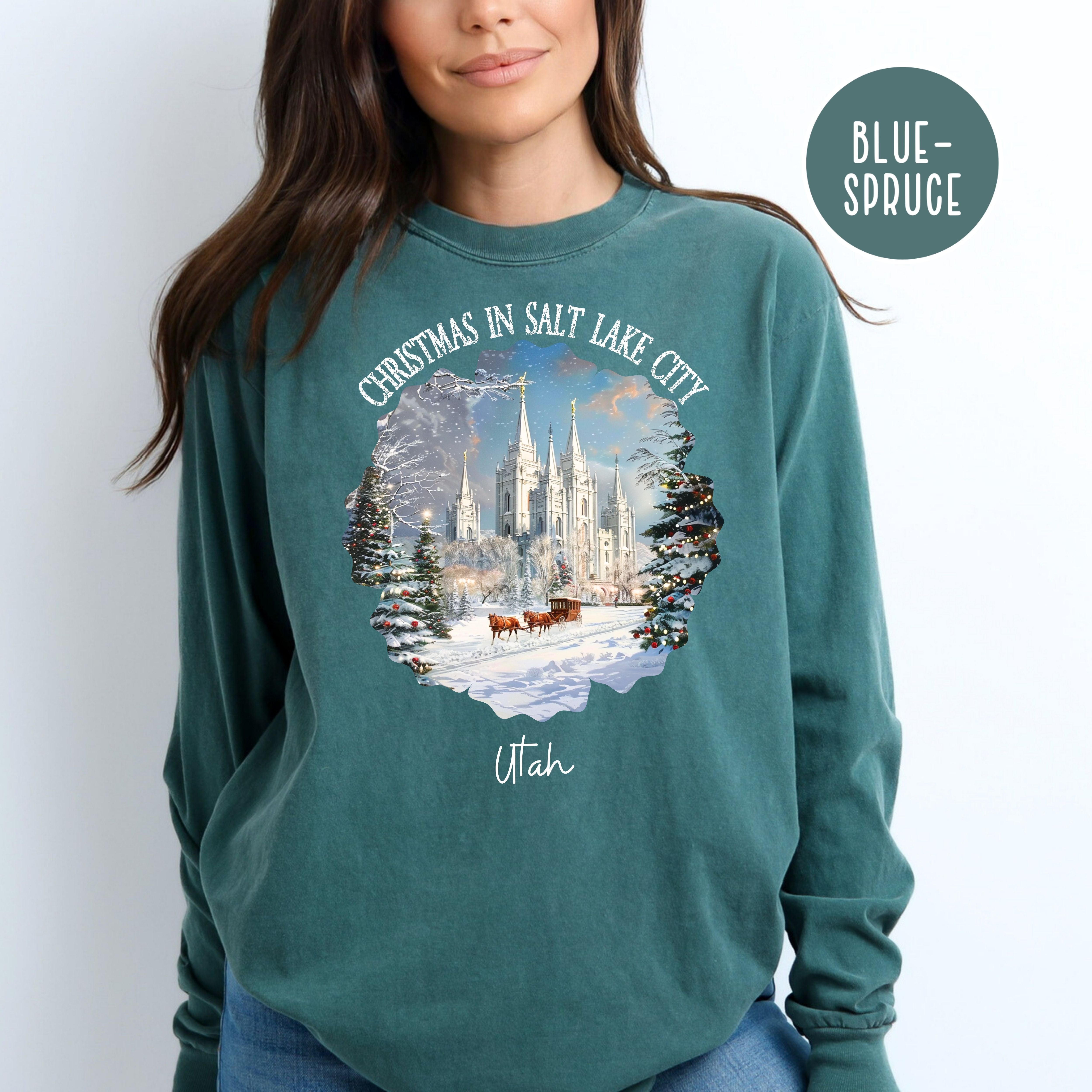 Christmas in Salt Lake City Utah Comfort Colors® Long Sleeve Tee