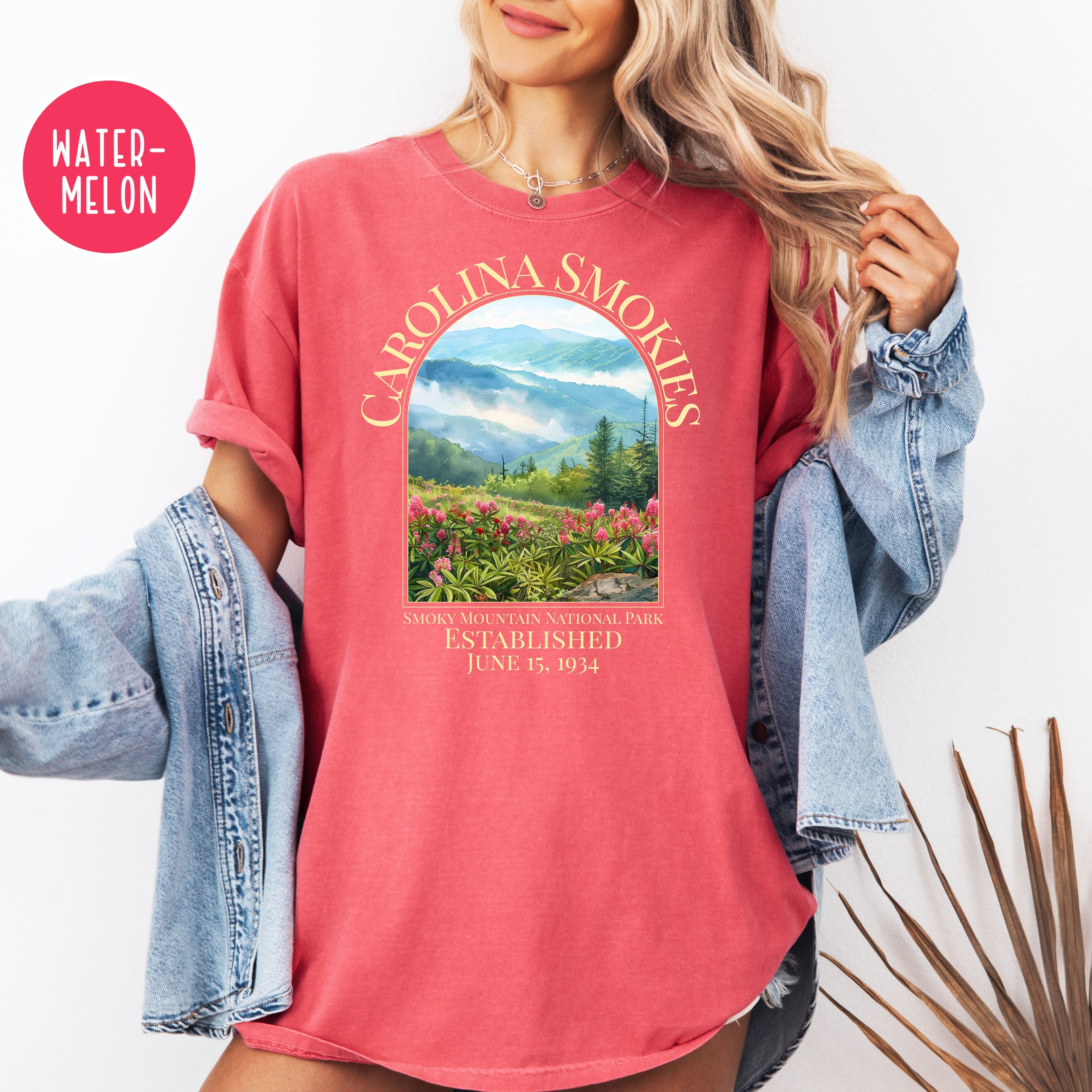 North Carolina Smoky Mountain National Park Comfort Colors T-Shirt, Carolina Smokies Shirt, North Carolina Vacation Shirt, Smoky Mt Park Tee
