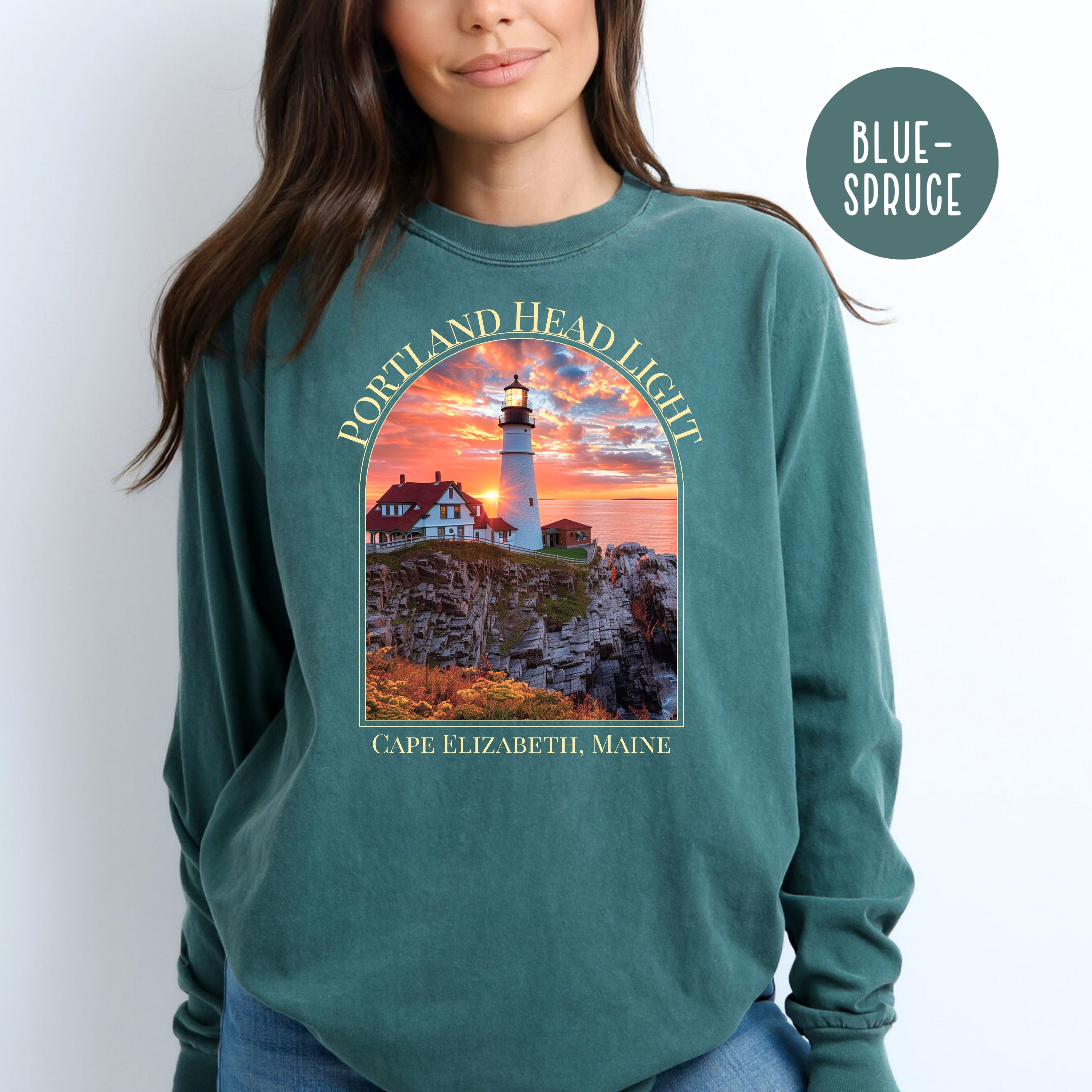 Portland Head Light Cape Elizabeth Maine Comfort Colors® Long Sleeve Tee