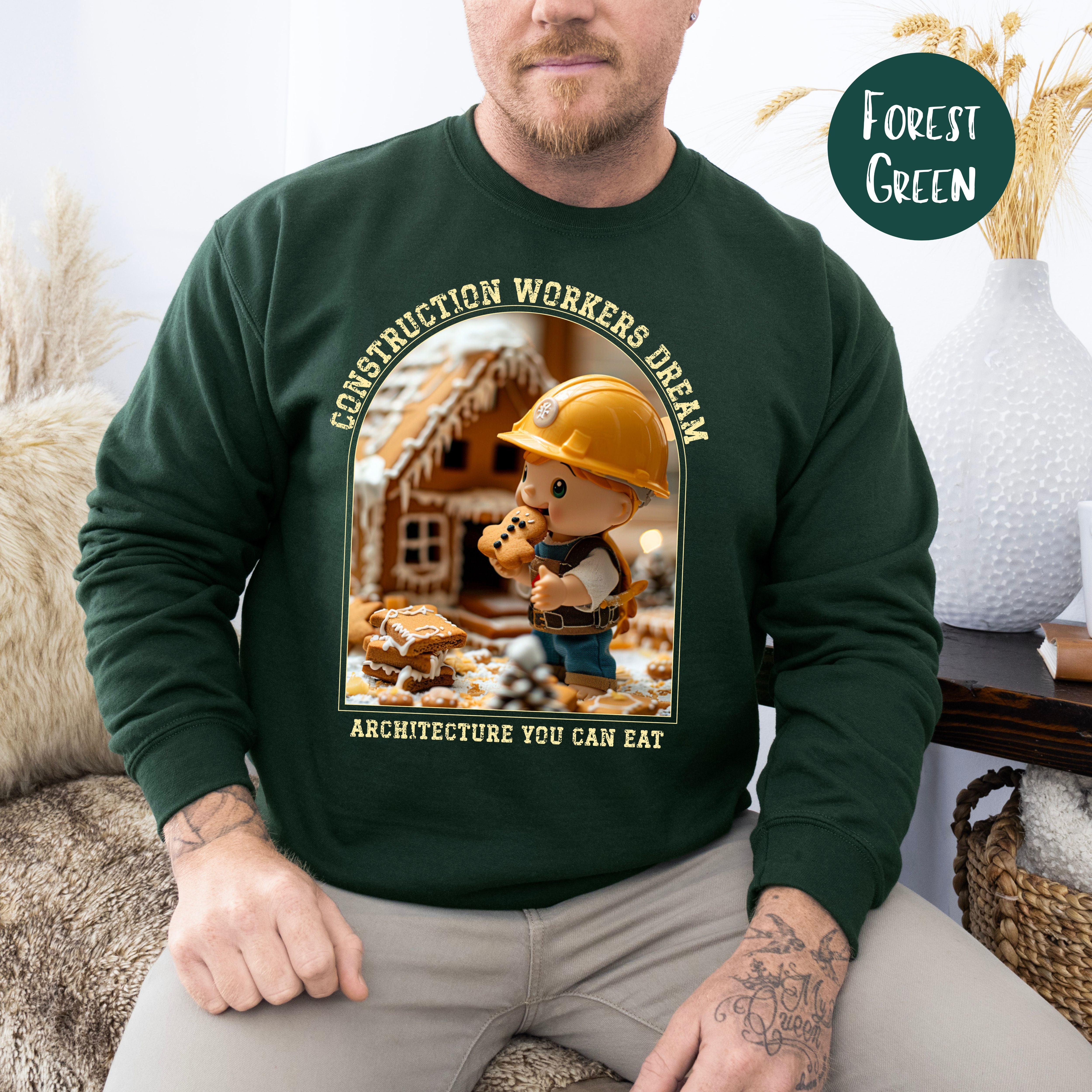 Funny Construction Worker Gingerbread House Contest Unisex Sweatshirt
