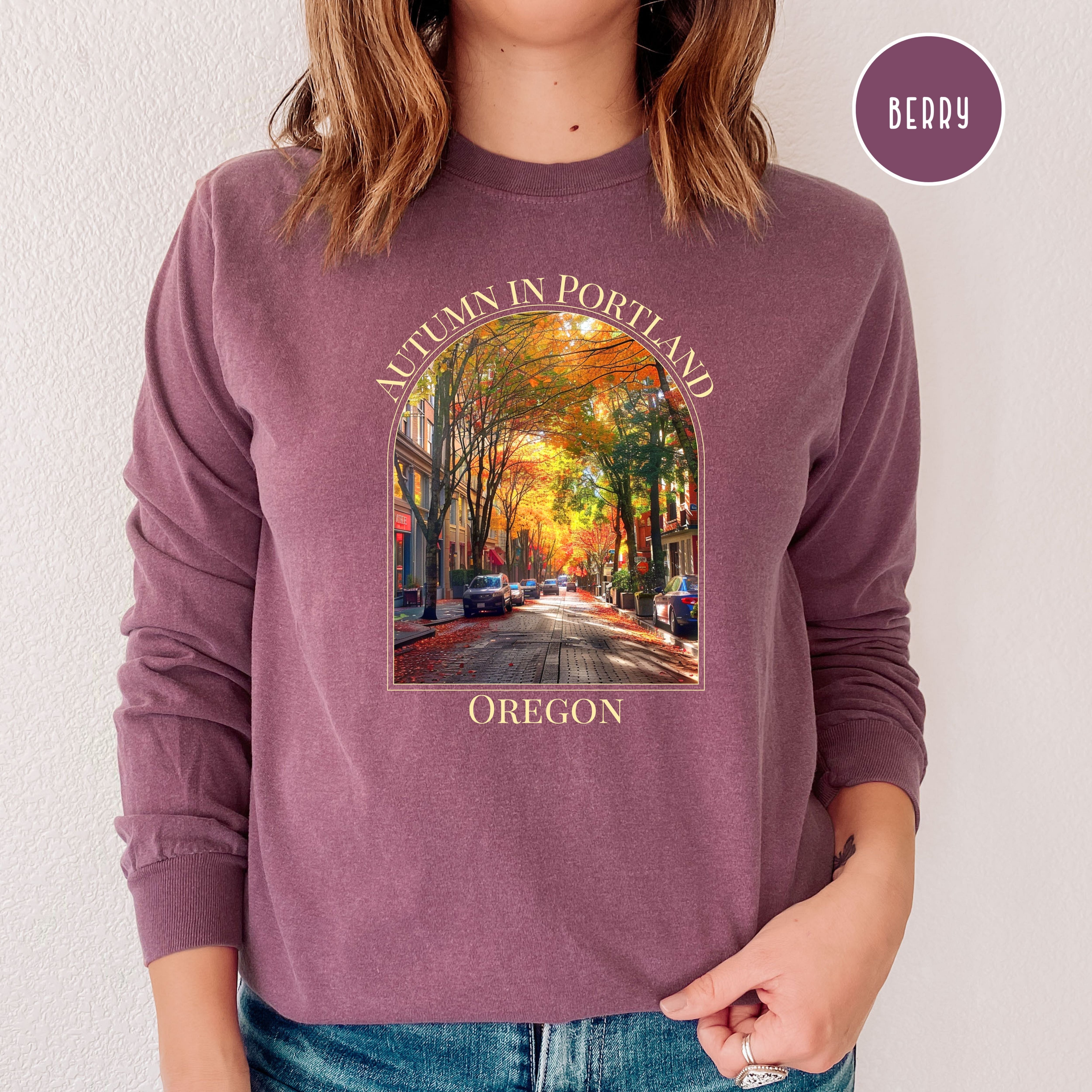 Autumn in Portland Oregon Comfort Colors® Long Sleeve Tee