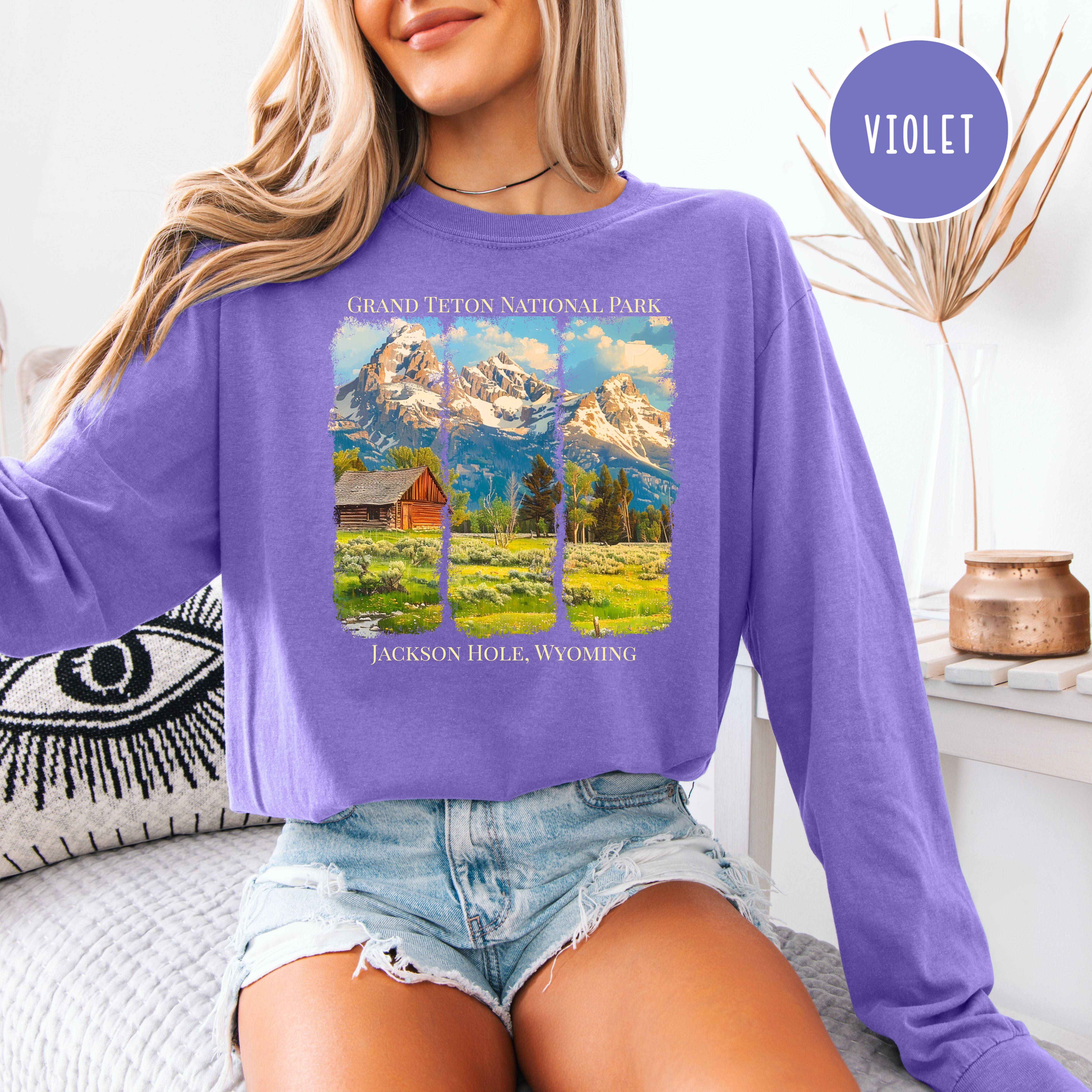 Grand Teton National Park Long Sleeve Comfort Colors Tee