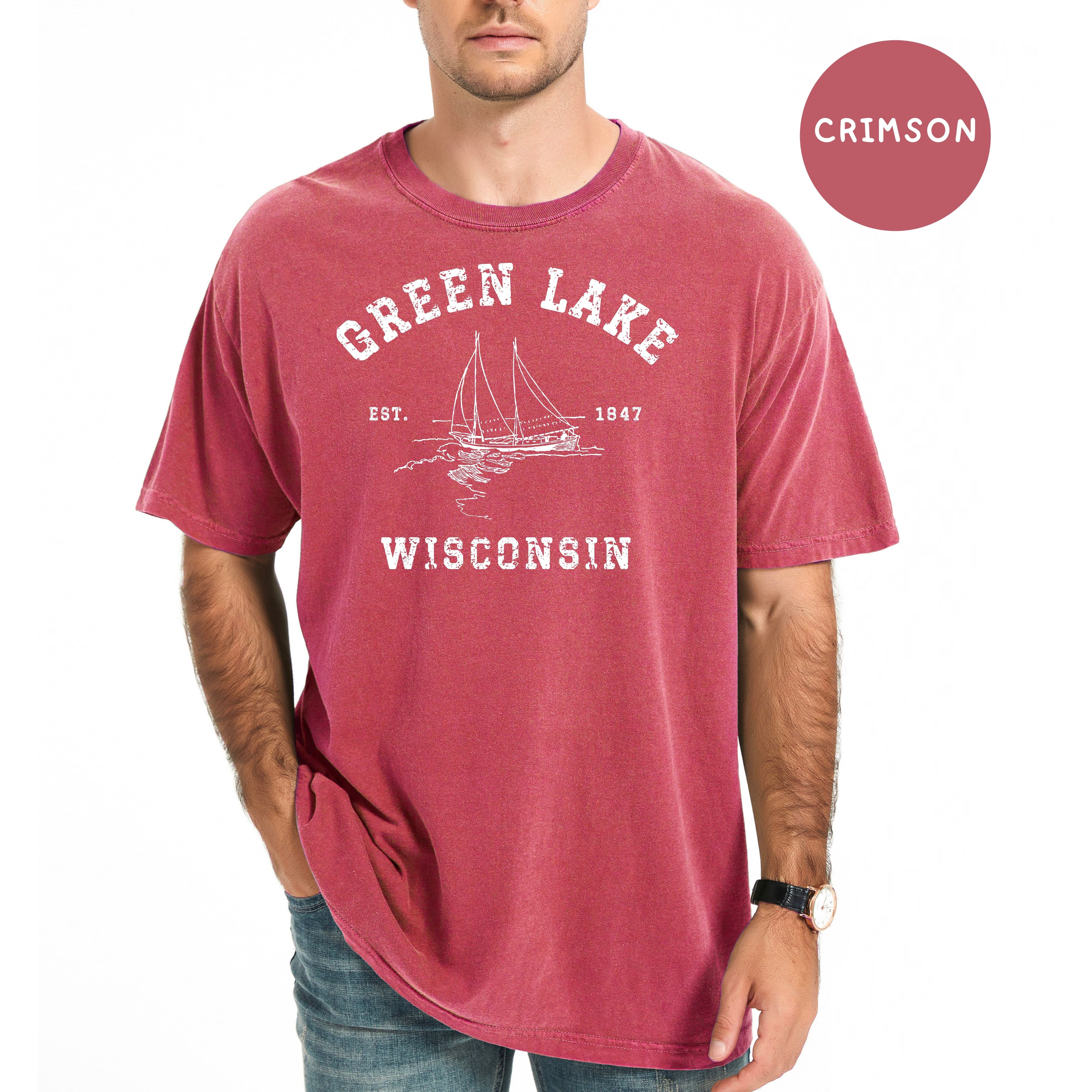Green Lake Wisconsin Unisex Comfort Colors Camping T-Shirt, Green Lake Wisconsin Vacation Gift Shirt, Green Lake Tee, Wisconsin Tee Shirt