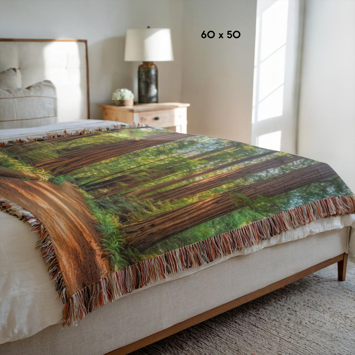 California Giant Redwood Trees Woven Throw Blanket