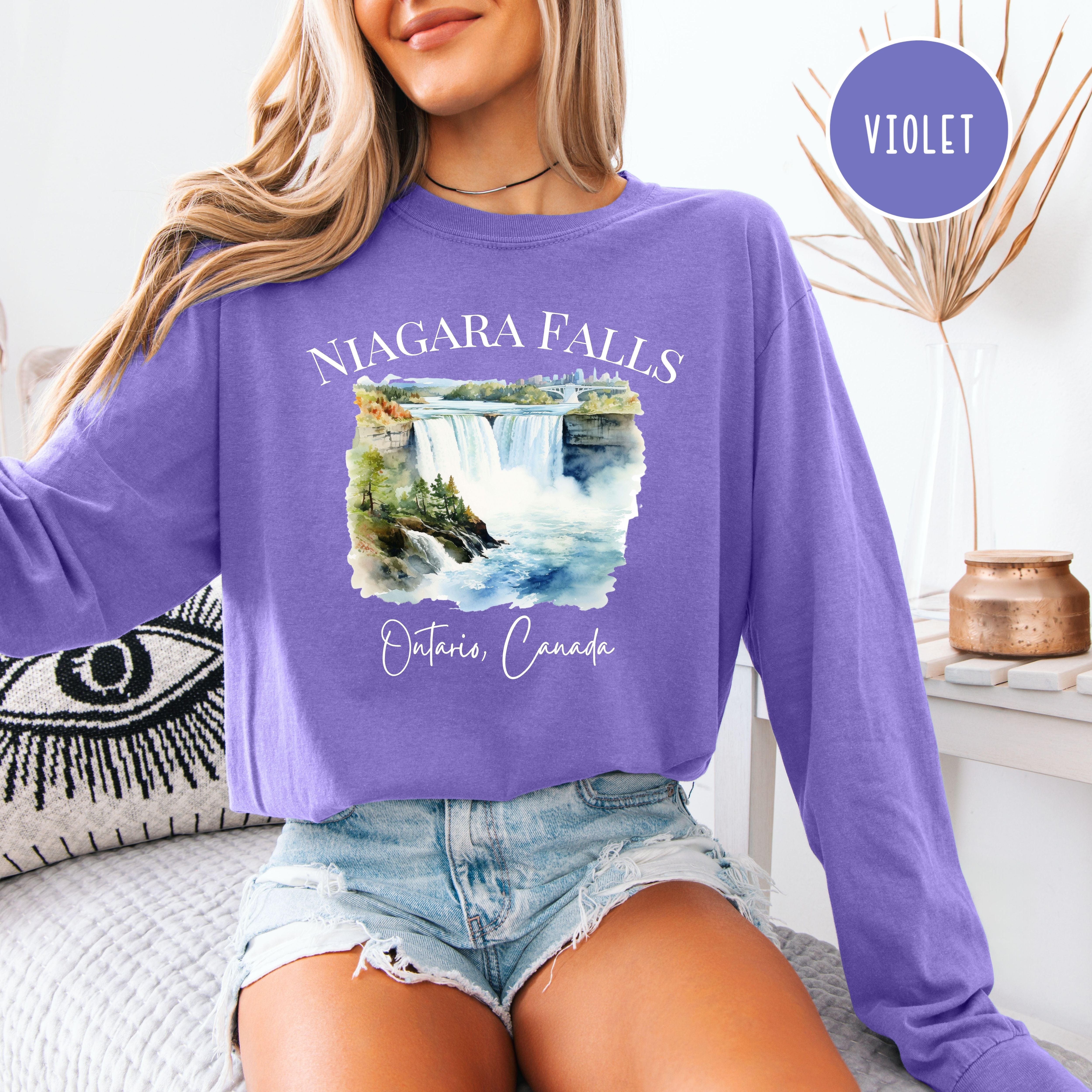 Niagara Falls Ontario Canada Comfort Colors Adult Unisex Long Sleeve Crewneck Tee