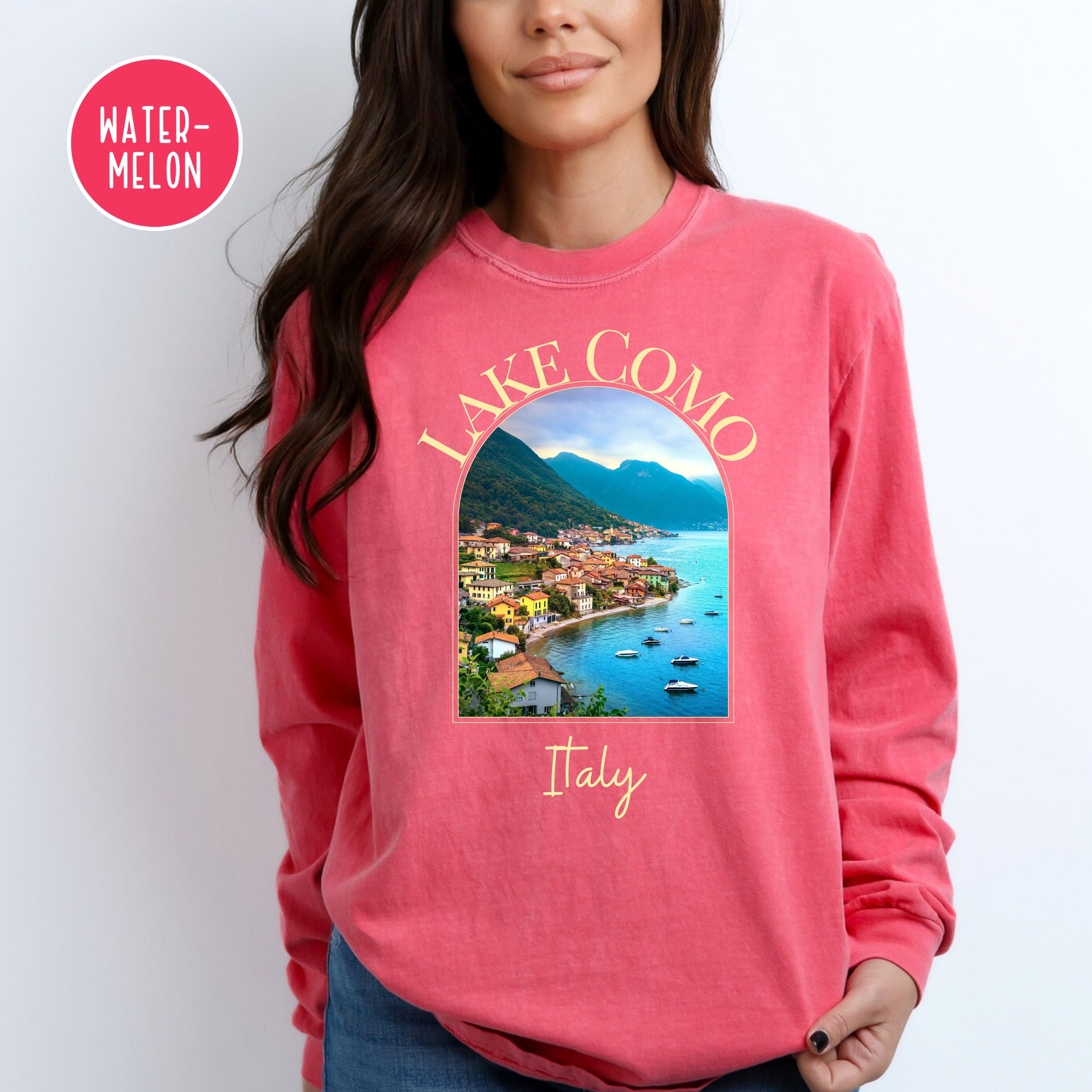 Lake Como Italy Comfort Colors® Long Sleeve Tee
