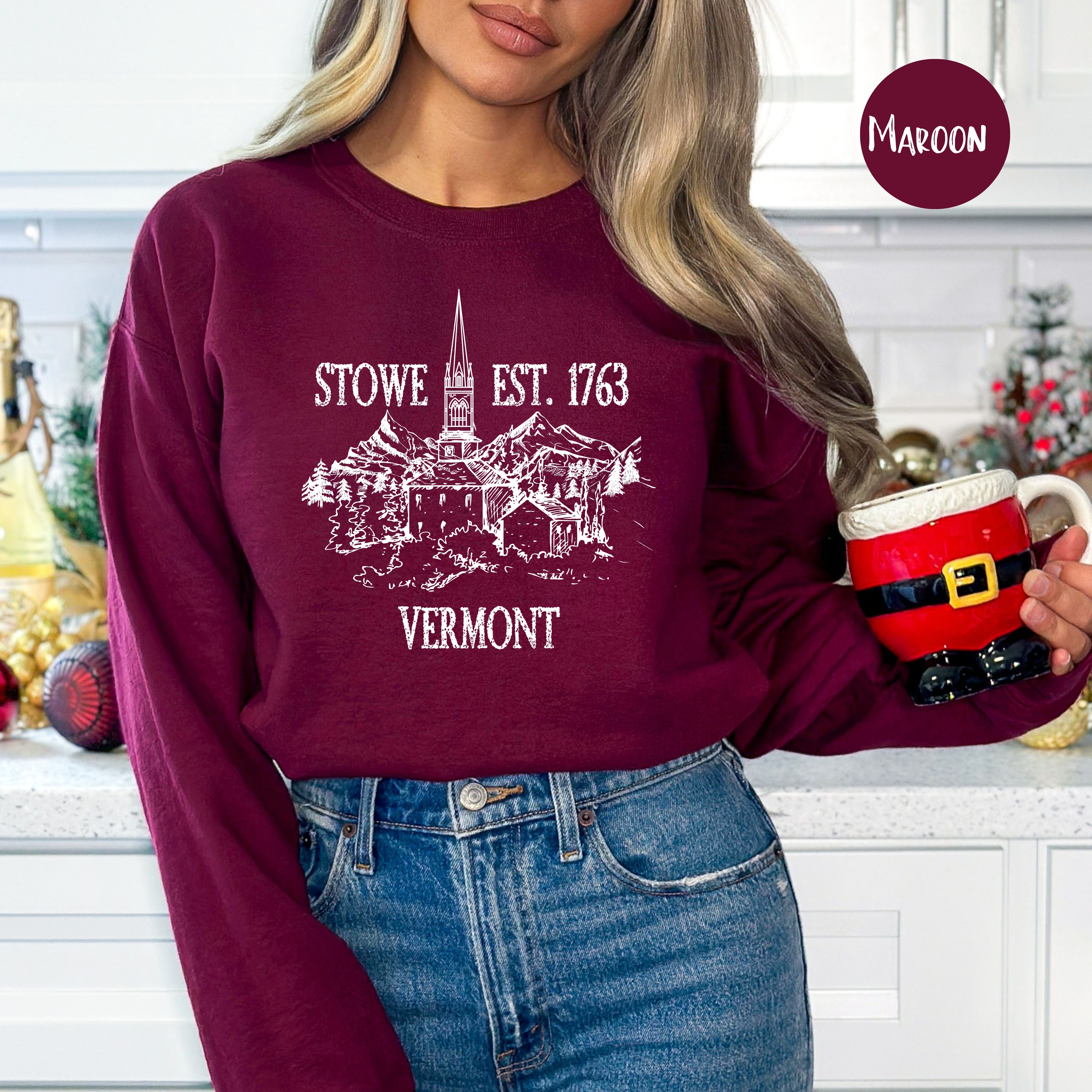Stowe Vermont Grunge Style Winter Sweatshirt
