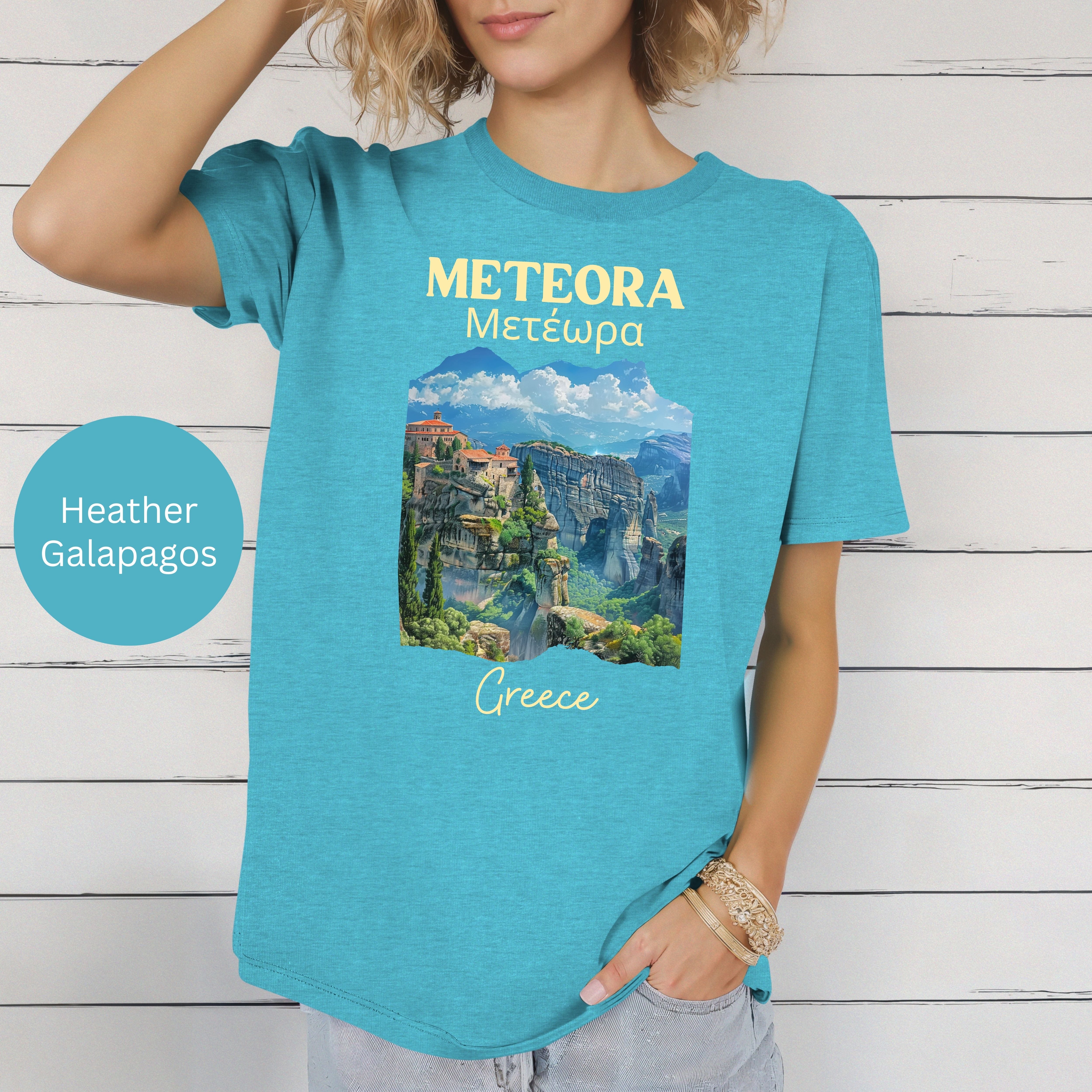 Meteora Greece Vacation Soft-Style Tee