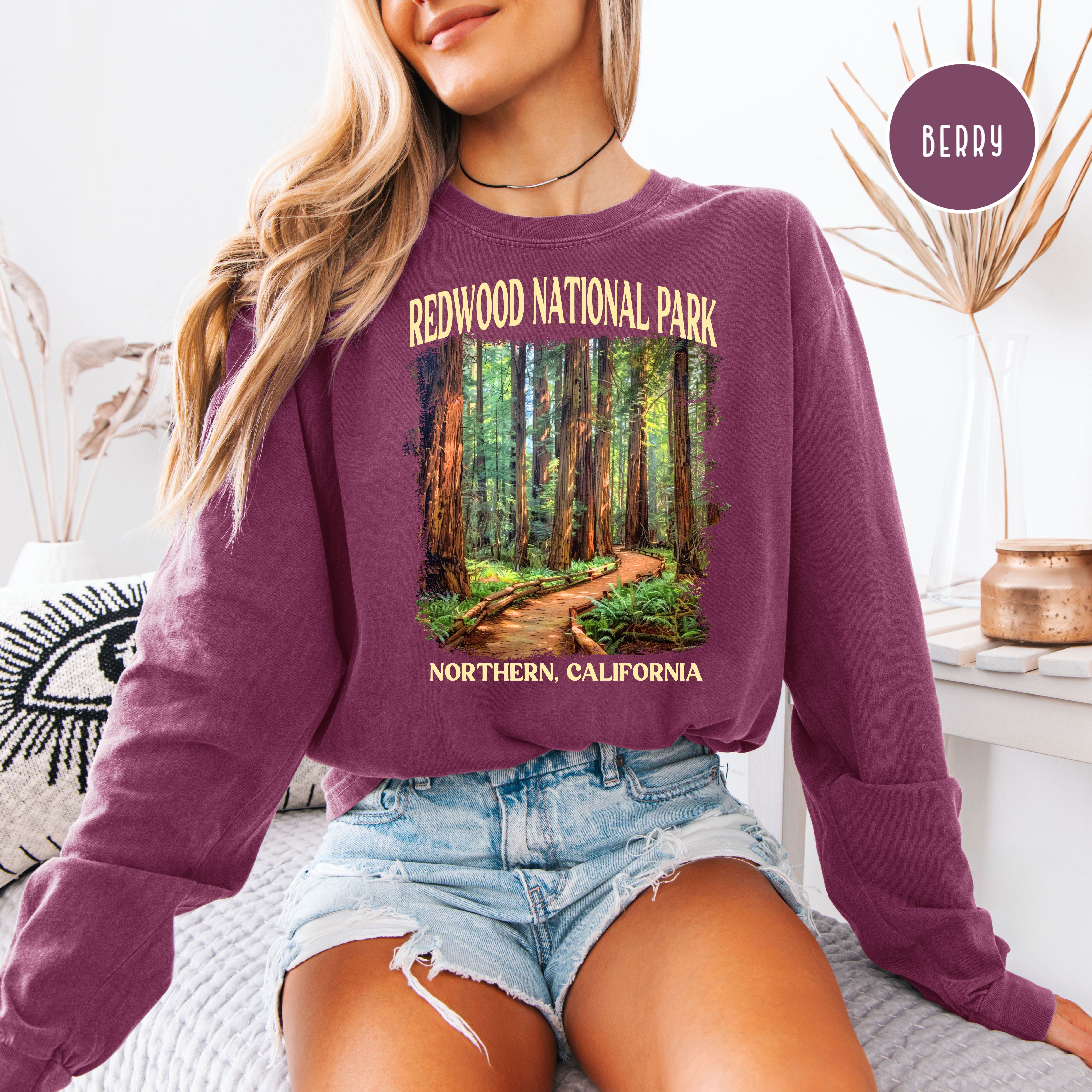 Redwood National Park Long Sleeve Comfort Colors Tee Shirt