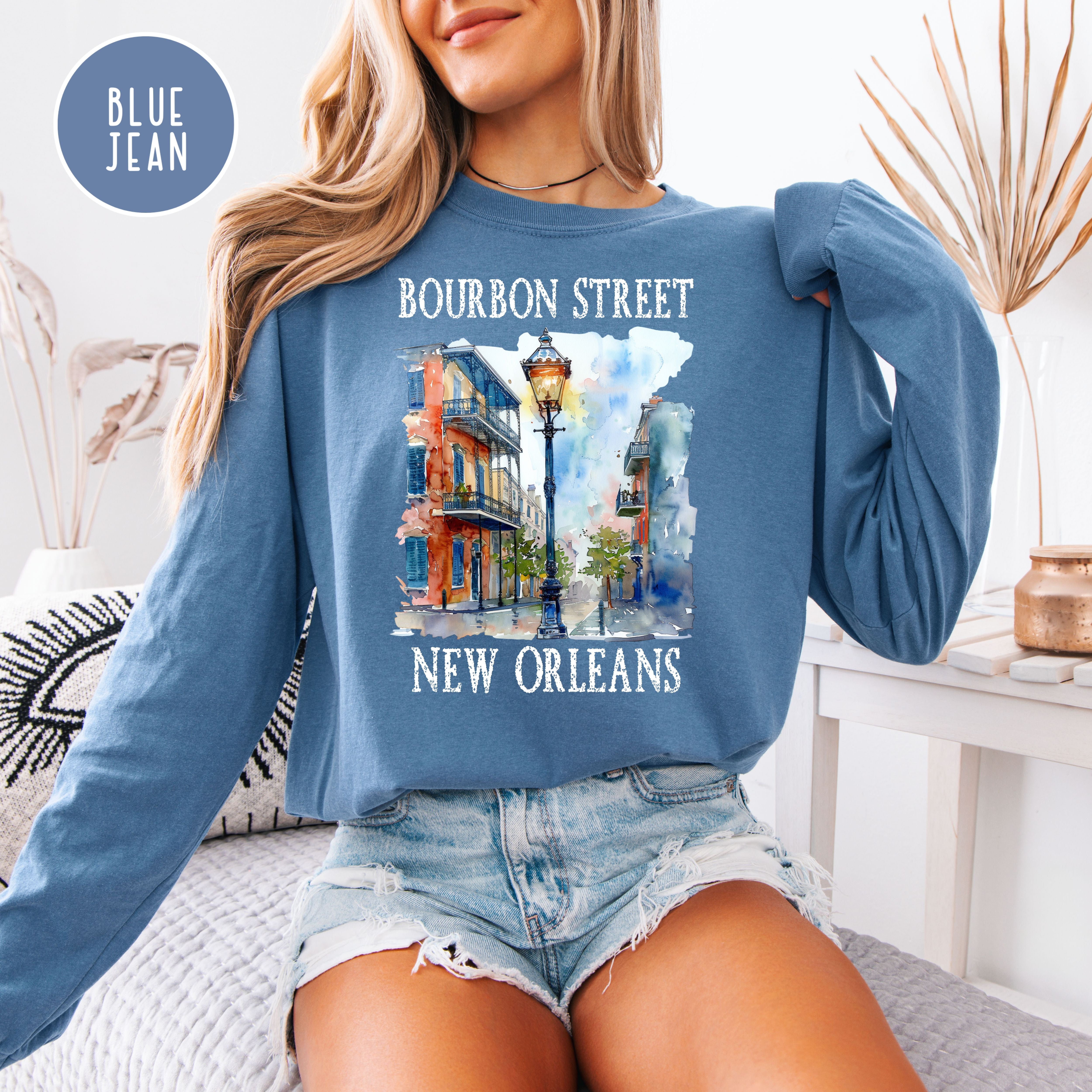 Bourbon Street New Orleans Unisex Long Sleeve Comfort Colors T-Shirt