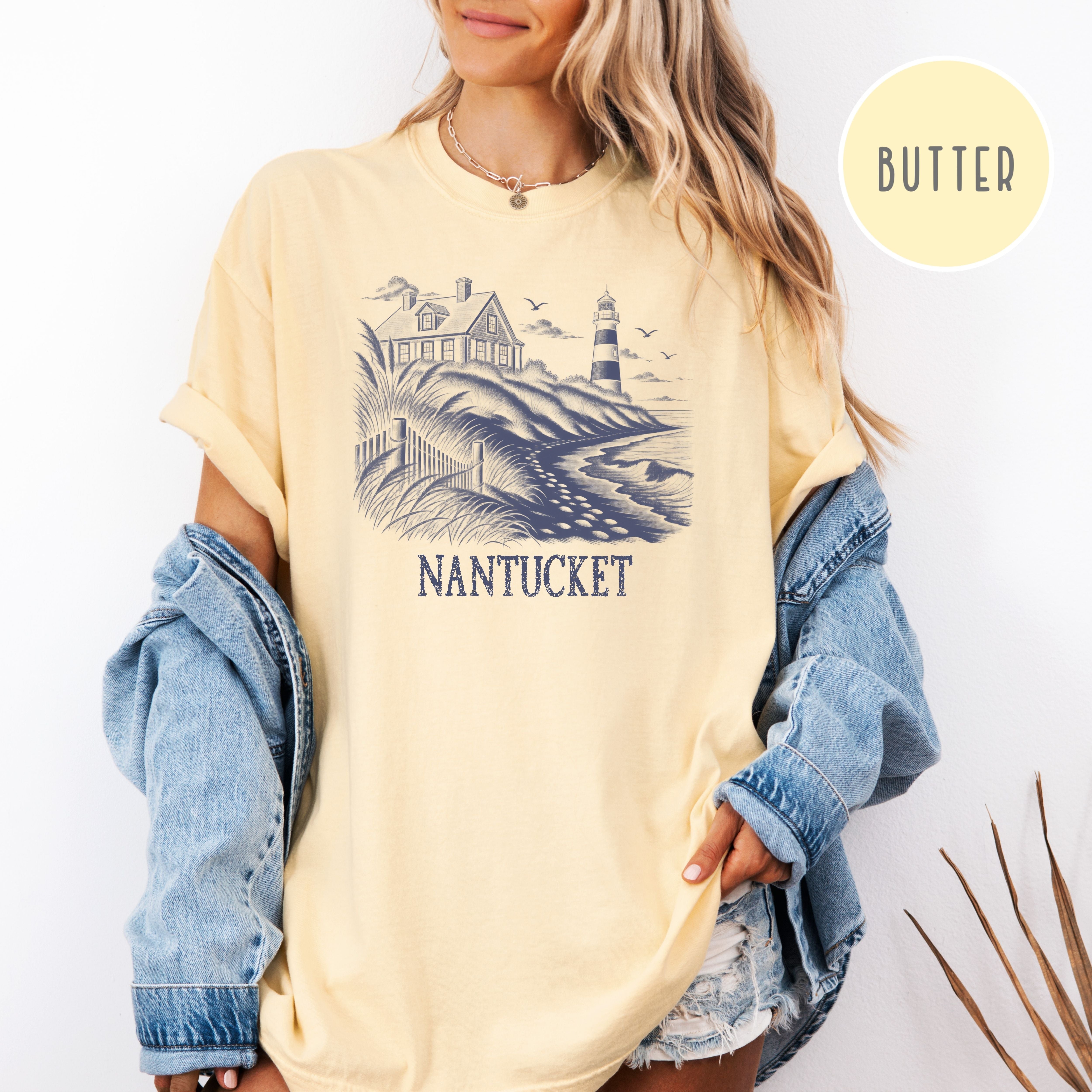 Nantucket Comfort Colors T-Shirt, Nantucket Vacation Gift, Hamptons Coastal Shirt, Traveler Gift Shirt, Ocean Lover Shirt, Nantucket Gift