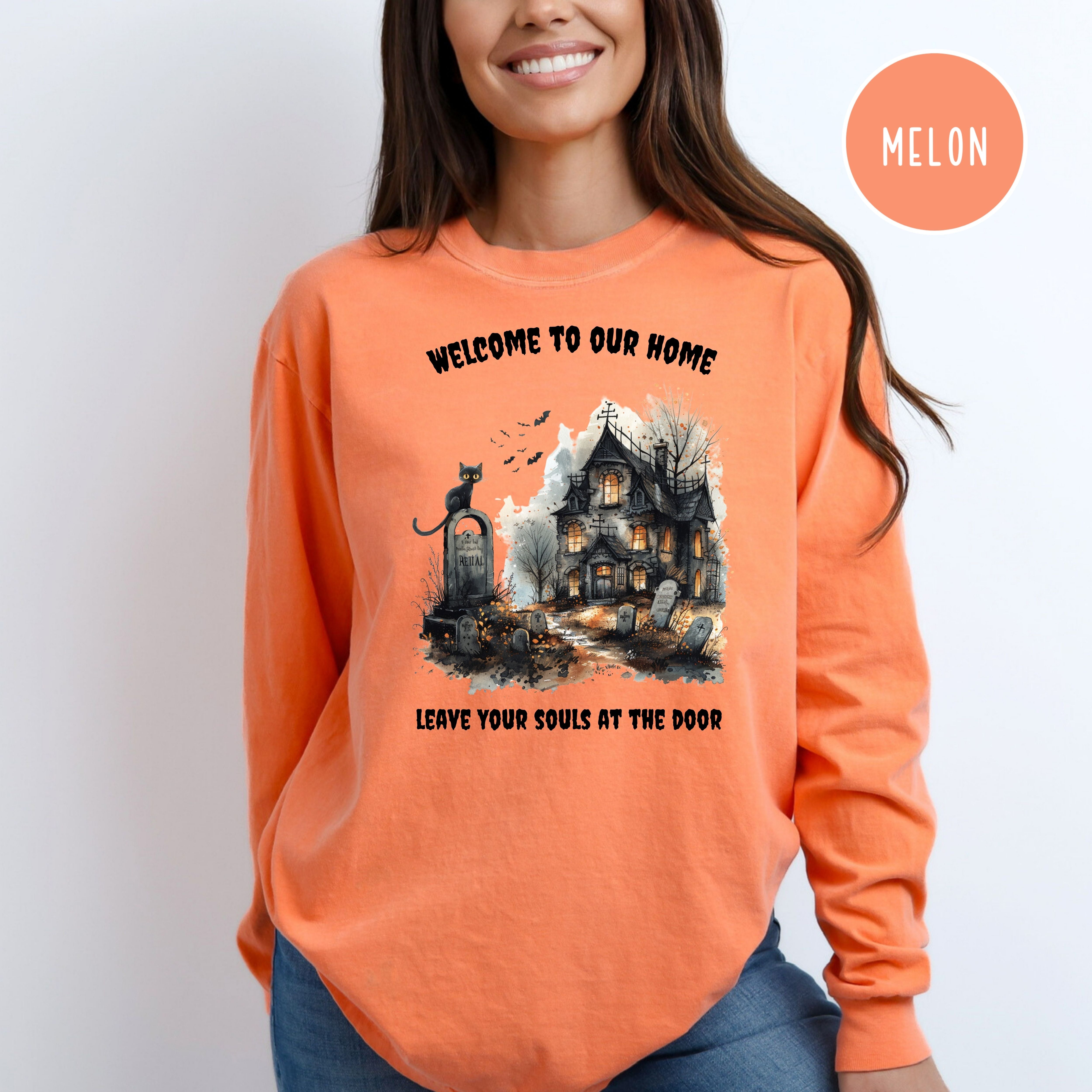 Halloween Haunted House Comfort Colors® Long Sleeve Tee