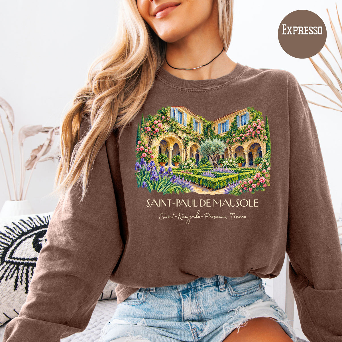 Van Gogh Trail Long Sleeve Comfort Colors Tee, Saint Remy France Gift Tee, South of France Travel Gift, France Vacation Tee, Art Lover Gift