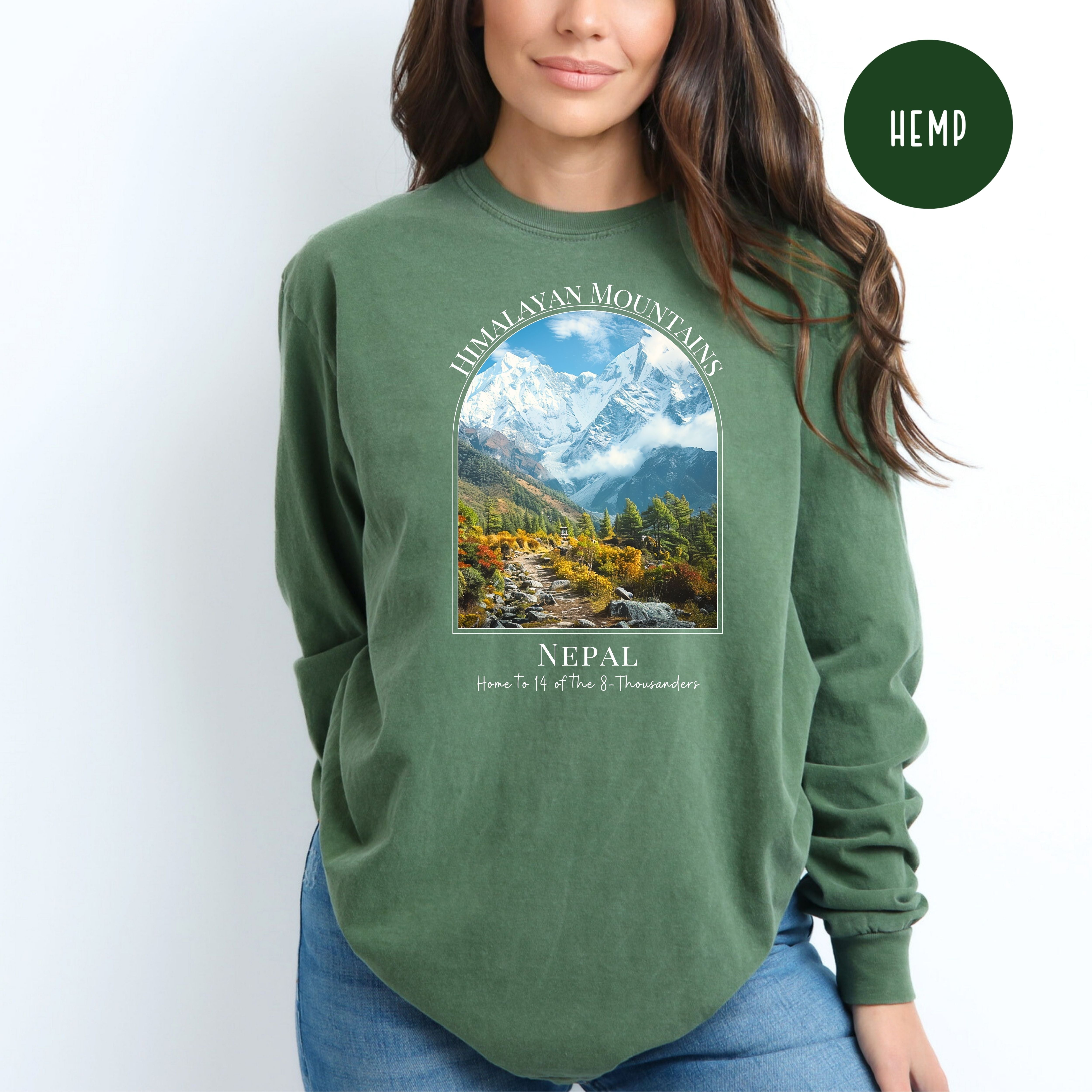 Himalayan Mountains Comfort Colors® Long Sleeve Tee