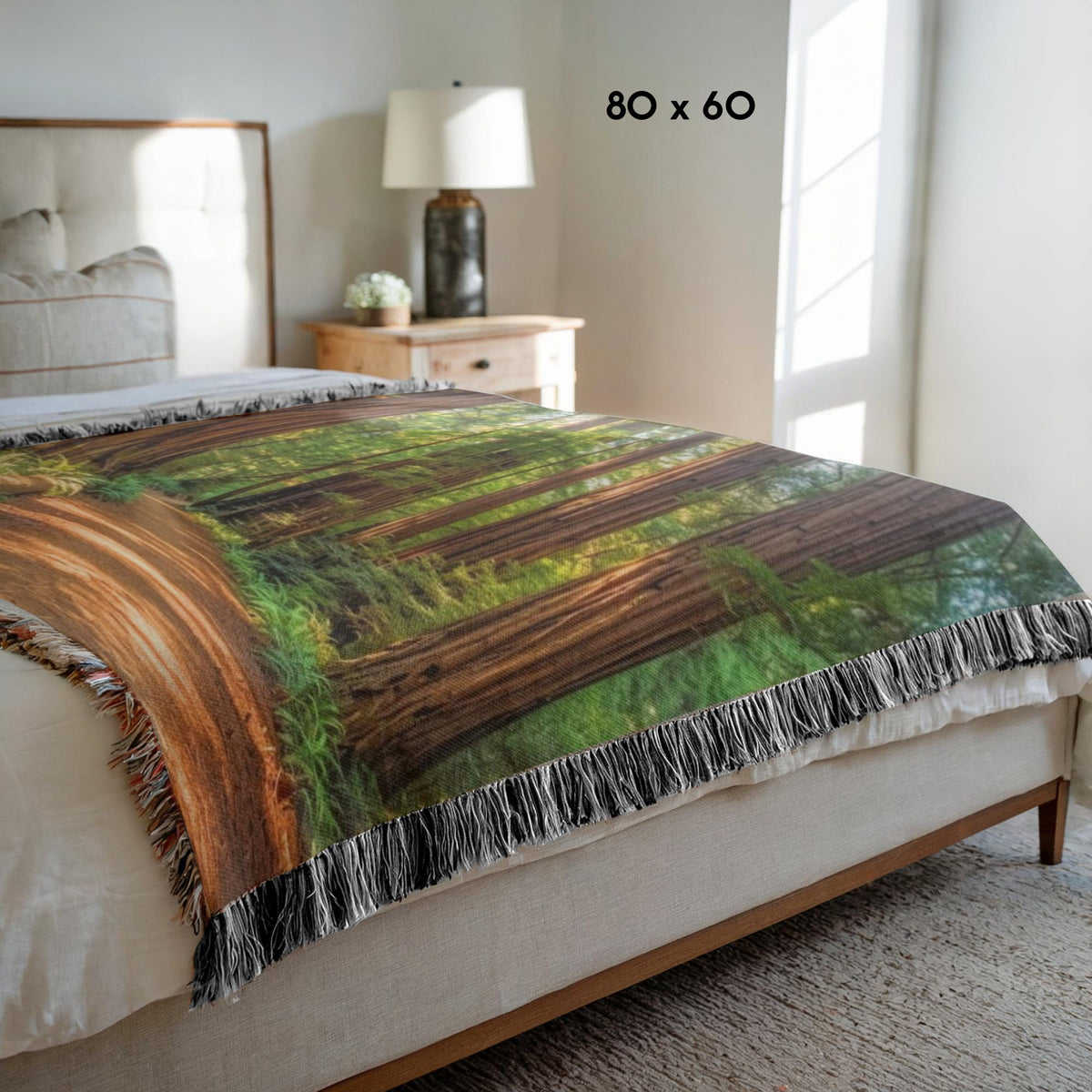 California Giant Redwood Trees Woven Throw Blanket
