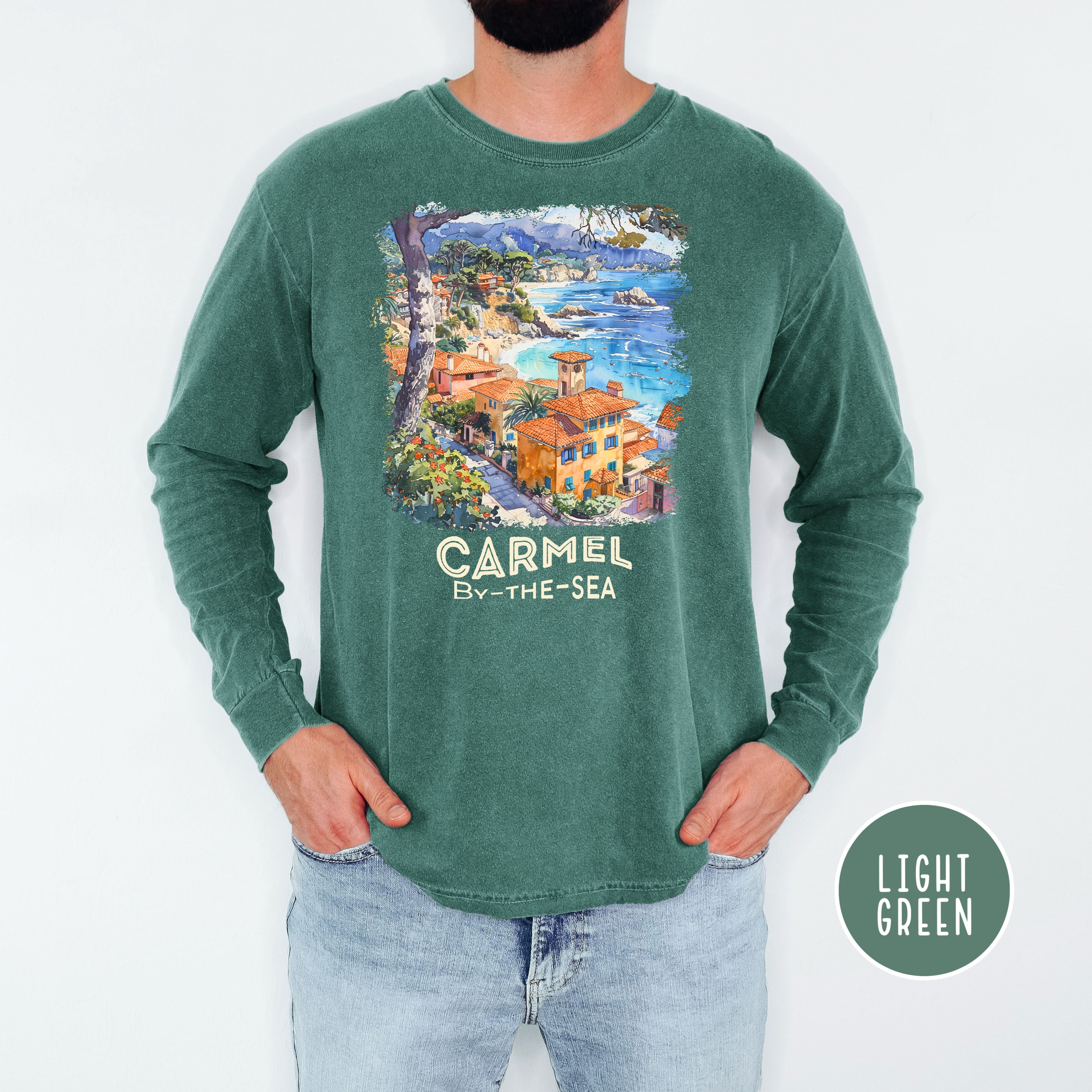 Carmel By The Sea Unisex Long Sleeve Comfort Colors T-Shirt, Monterey Carmel Vacation Shirt