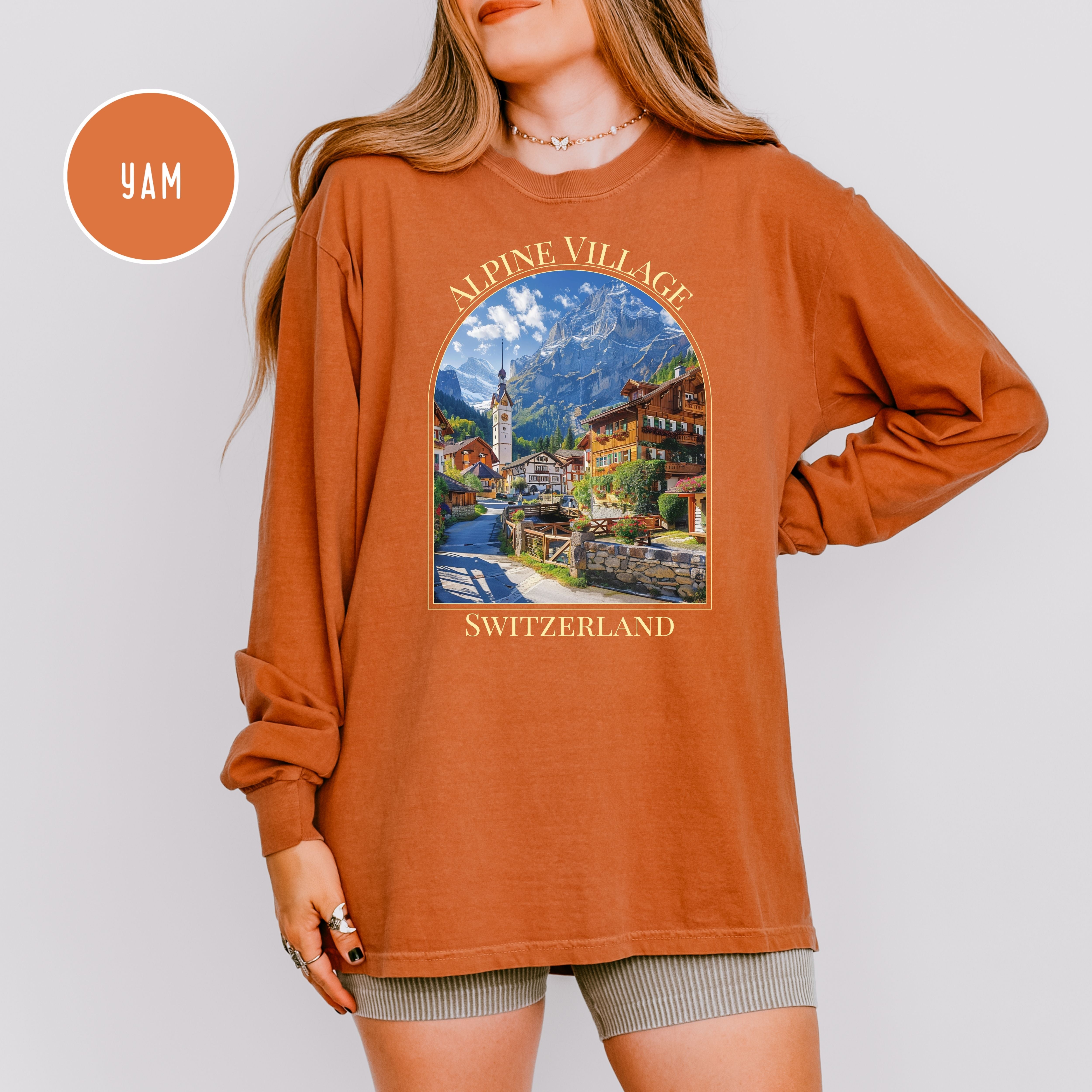 Switzerland Long Sleeve Comfort Colors Vacation Gift Tee Shirt