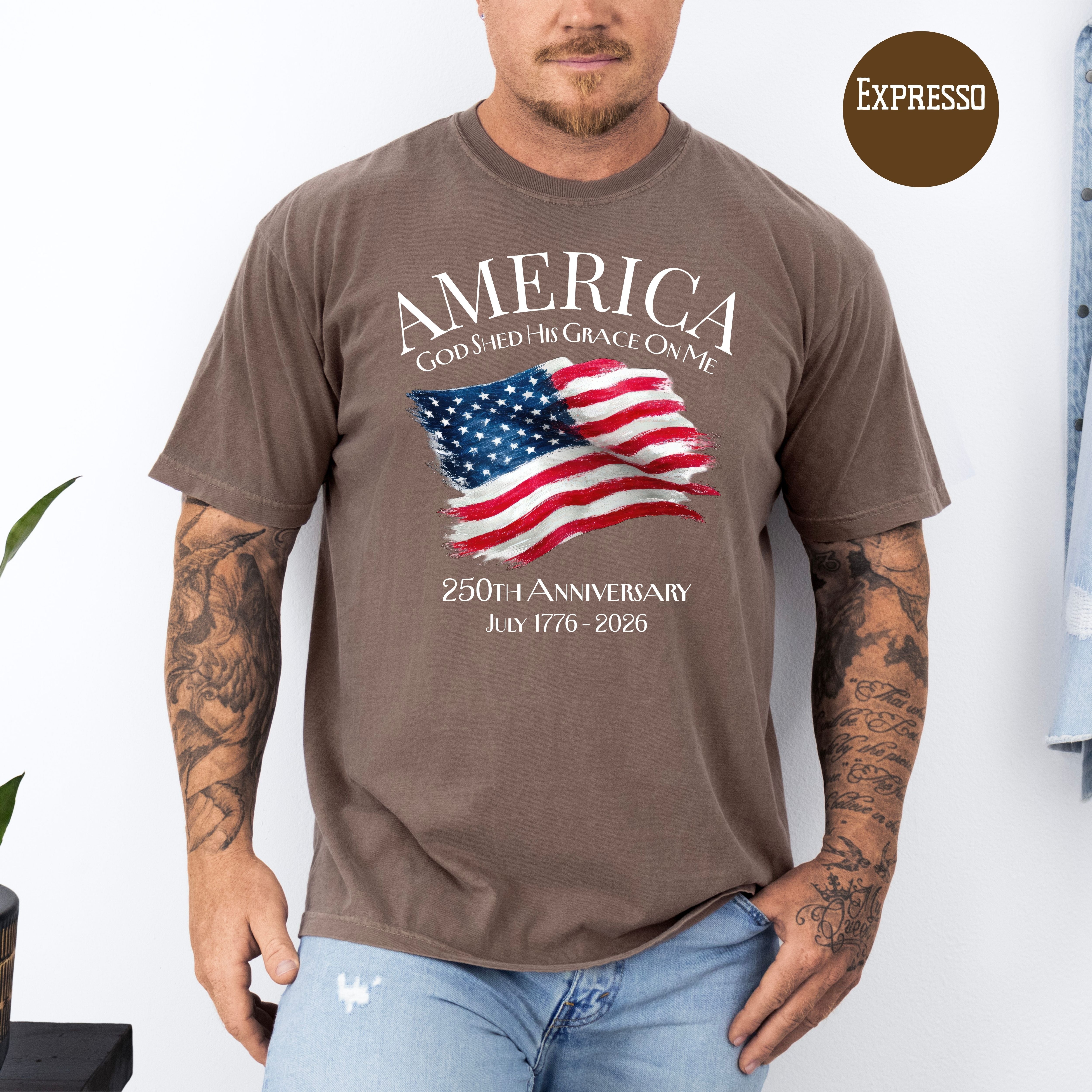 America 250th Anniversary Patriotic Unisex Comfort Colors T-Shirt, 4th of July Shirt, Fourth of July Shirt, USA Patriotic Shirt