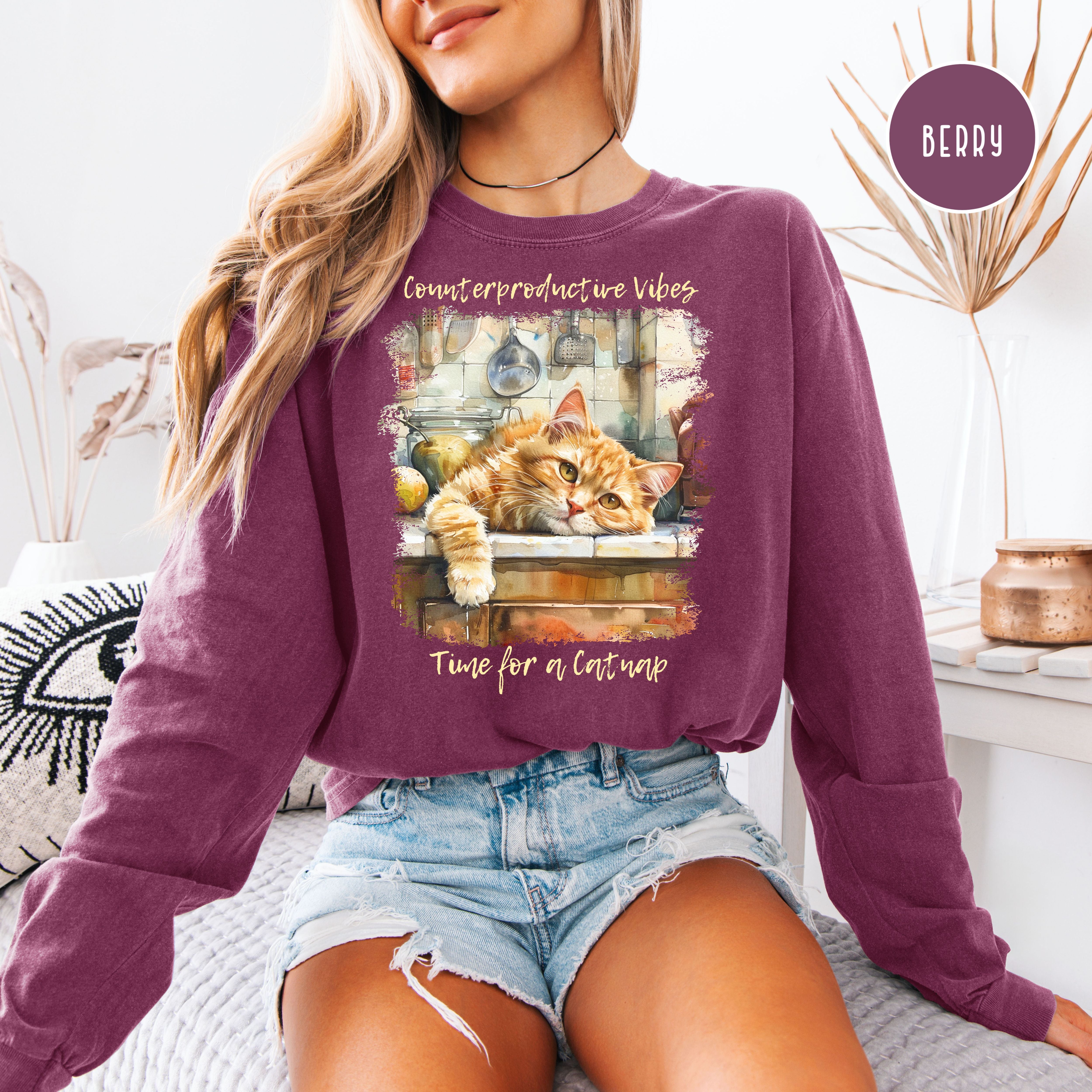 Cat Lover Comfort Colors Unisex Long Sleeve T-Shirt