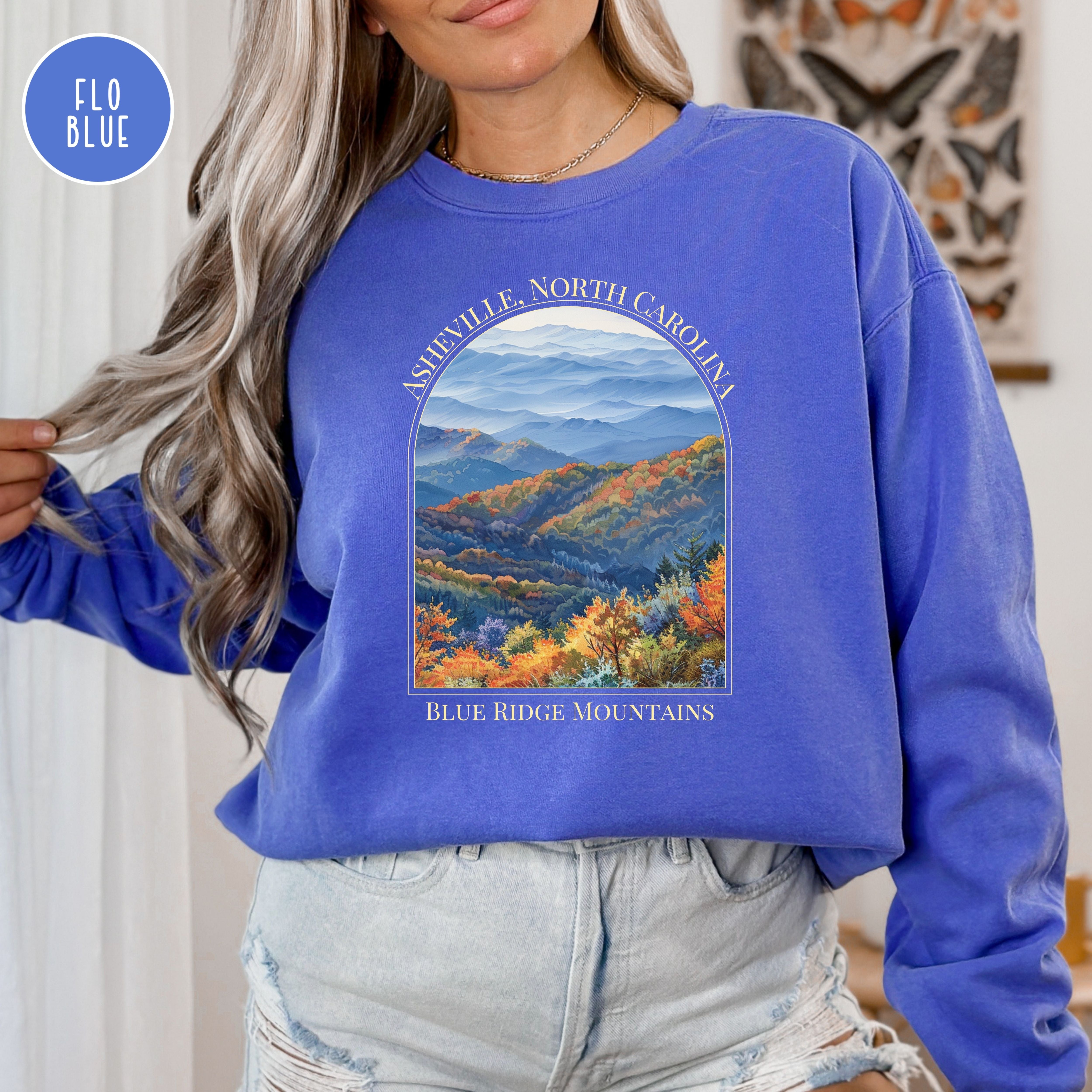 Asheville North Carolina Blue Ridge Mountains Comfort Colors® Sweatshirt