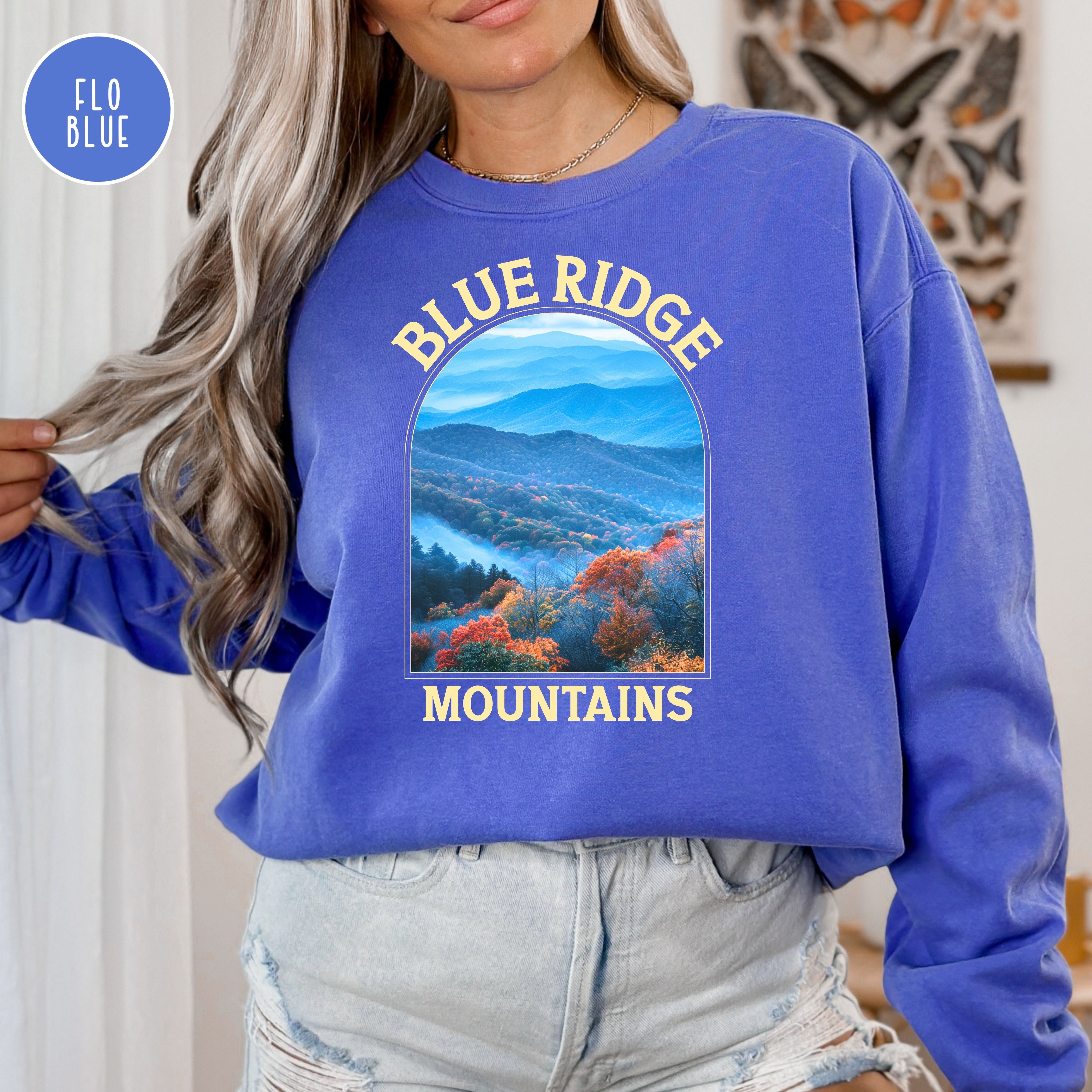 Blue Ridge Mountains Comfort Colors Sweatshirt, Mountain Lover Gift Sweatshirt