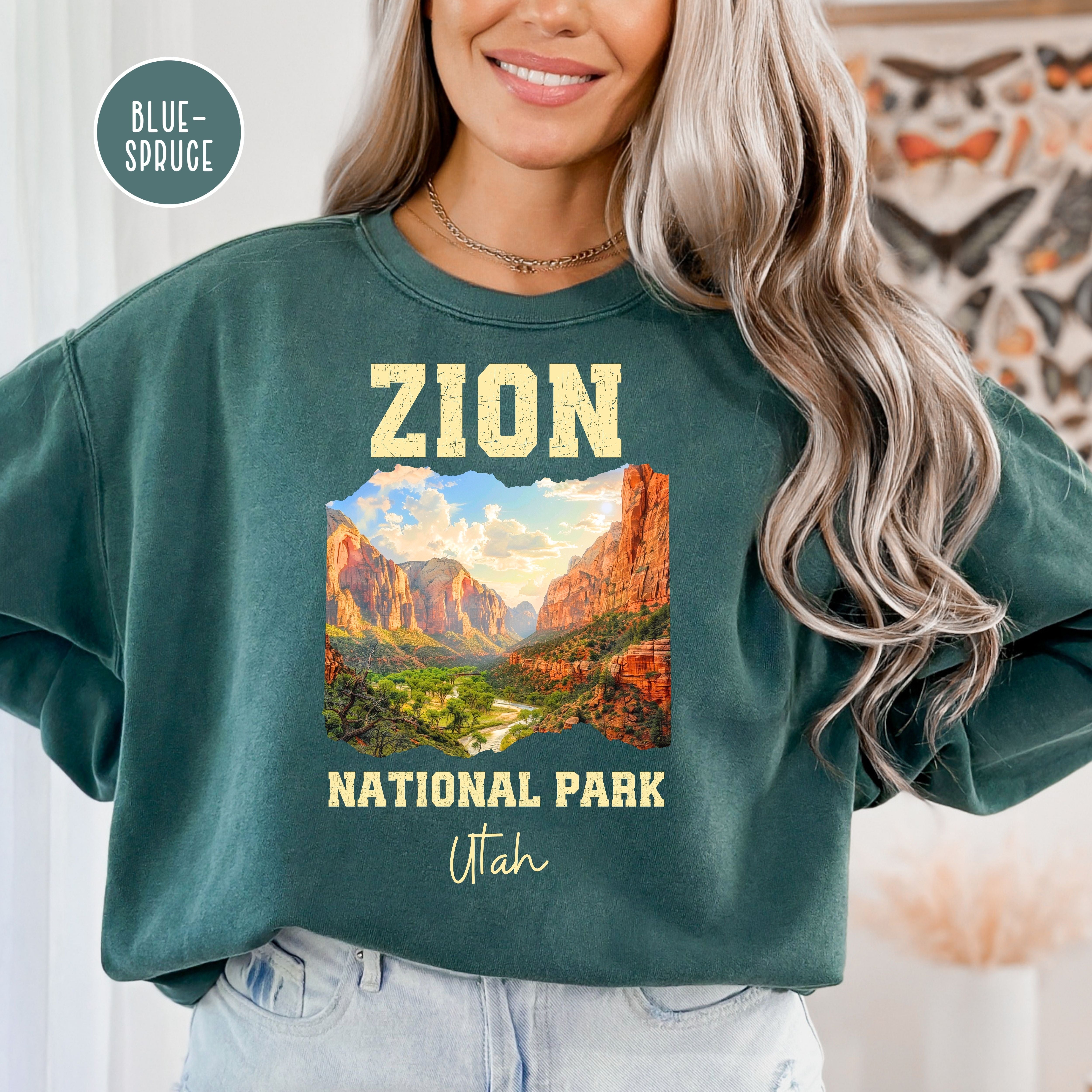 Zion National Park Grunge Style Comfort Colors® Sweatshirt
