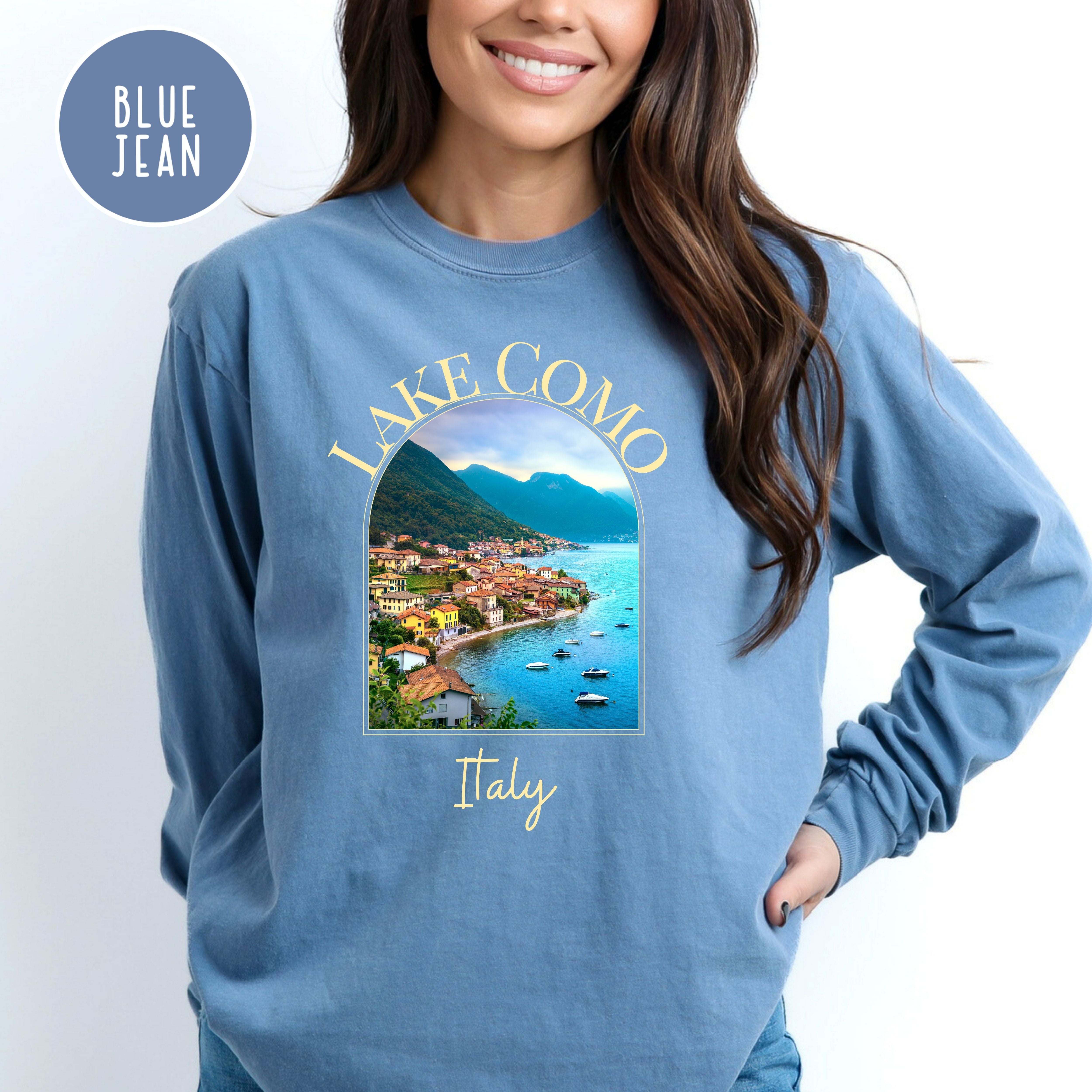 Lake Como Italy Comfort Colors® Long Sleeve Tee