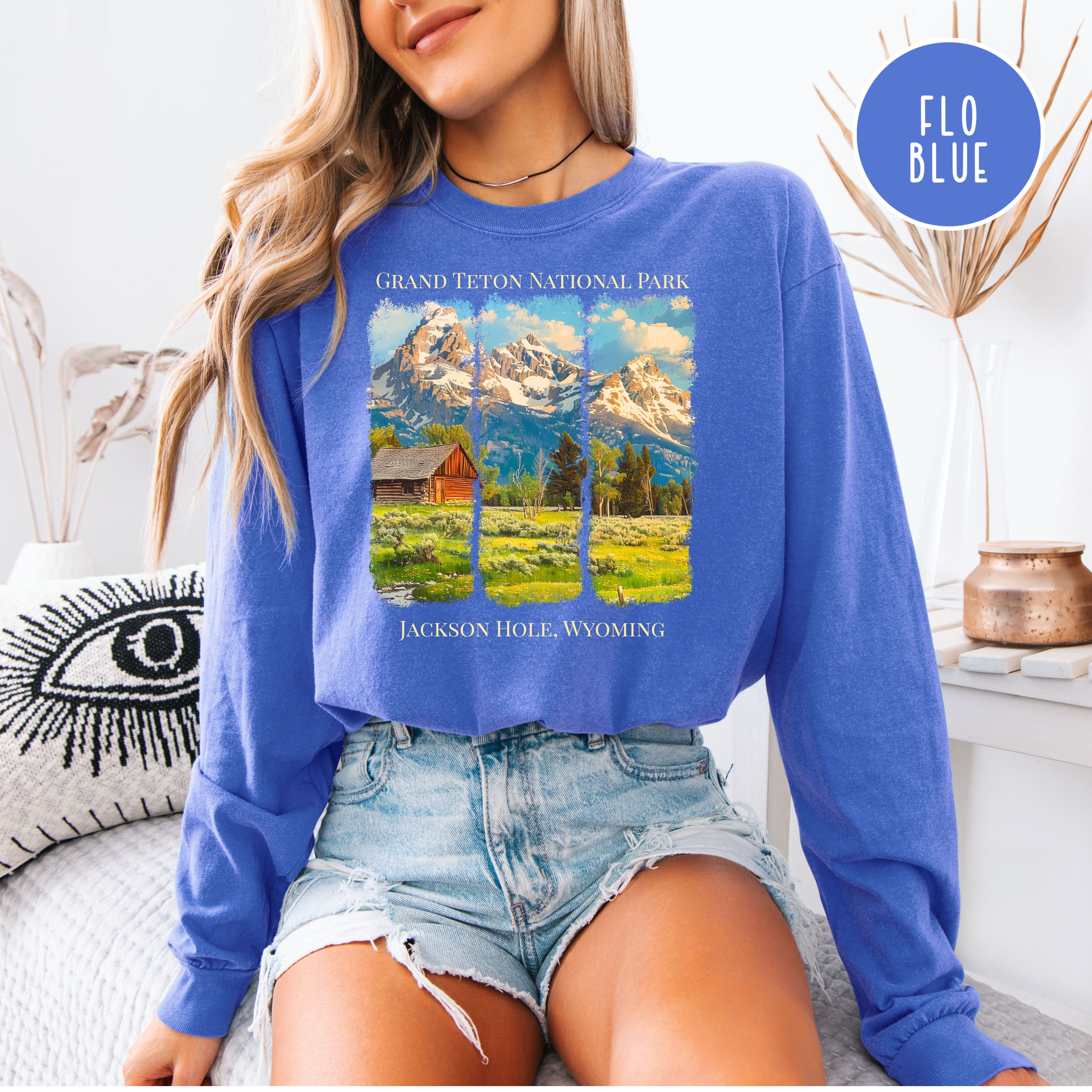 Grand Teton National Park Long Sleeve Comfort Colors Tee