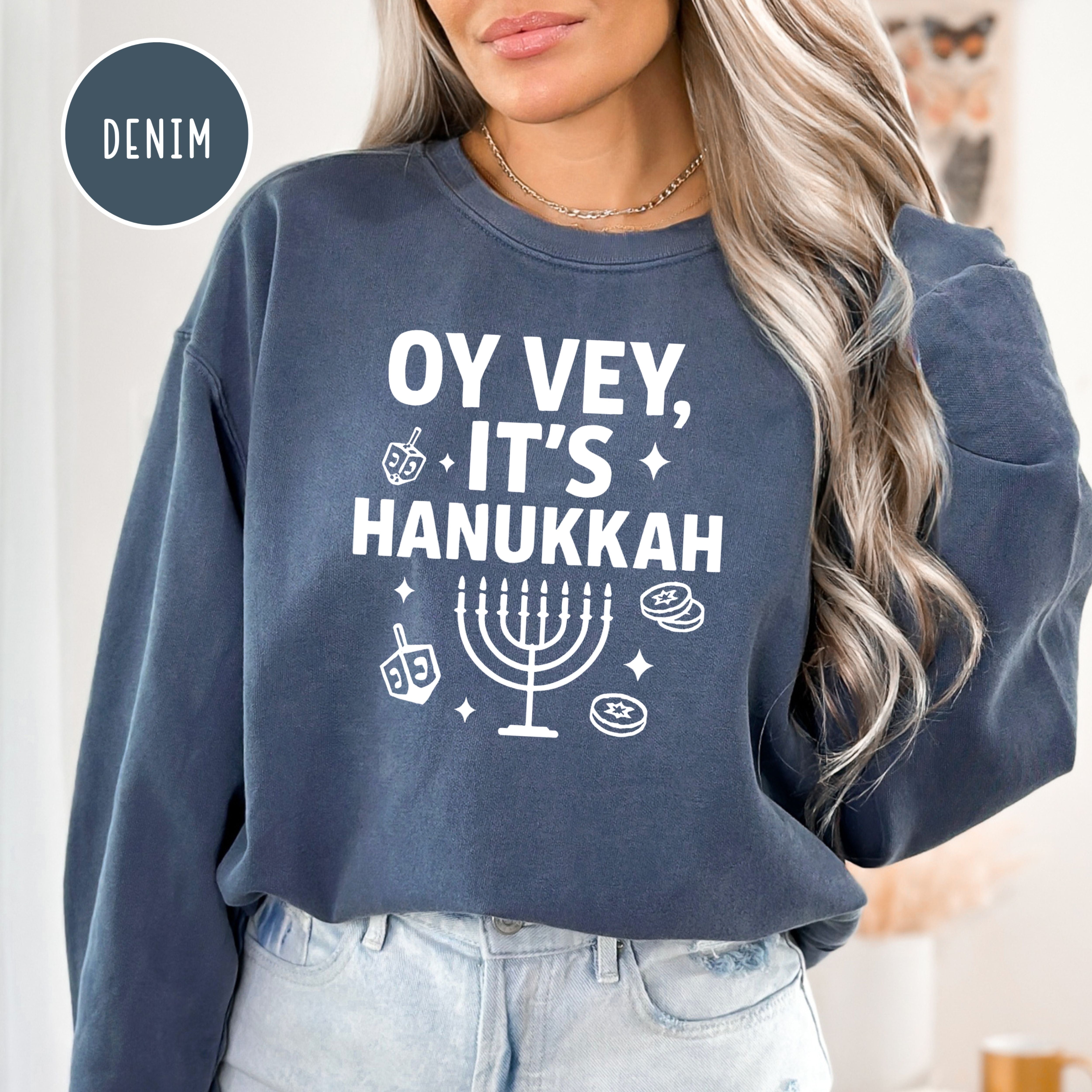 Oy Vey It's Hanukkah Comfort Colors Unisex Sweatshirt
