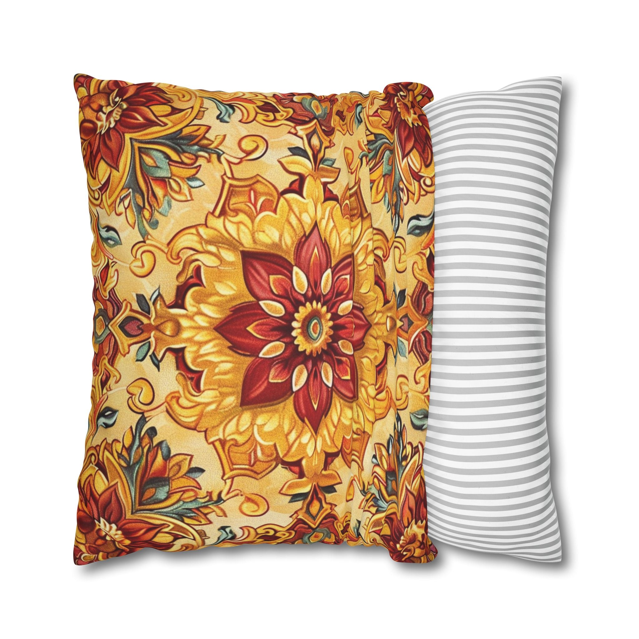 Floral Decorative Pillowcase Design Front & Back, Machine Washable Avail in 5 Sizes - Perfect for Living Room or Guest Rooms