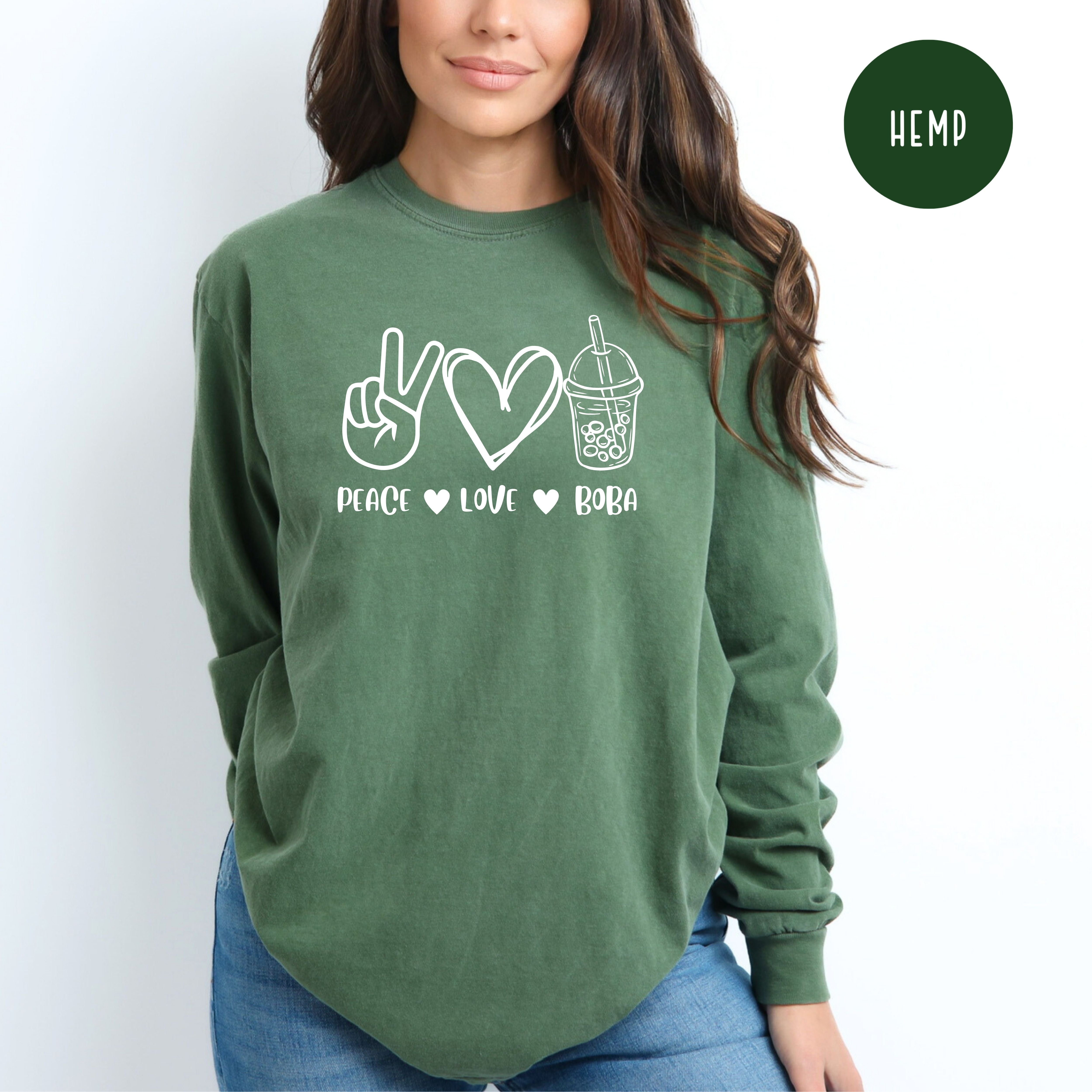 Peace Love Boba Comfort Colors® Long Sleeve Tee