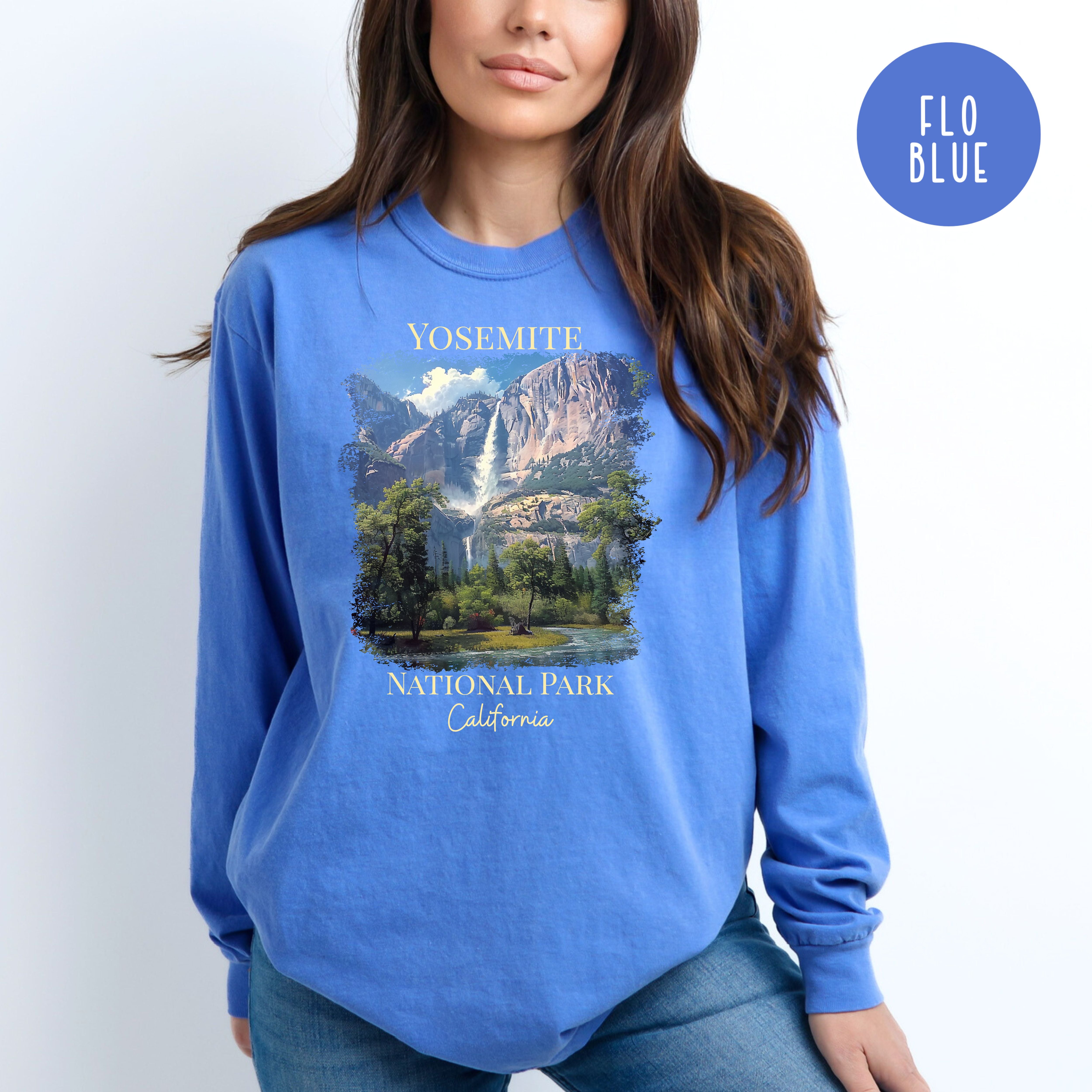 Yosemite National Park California Adult Unisex Comfort Colors Long Sleeve Tee Shirts