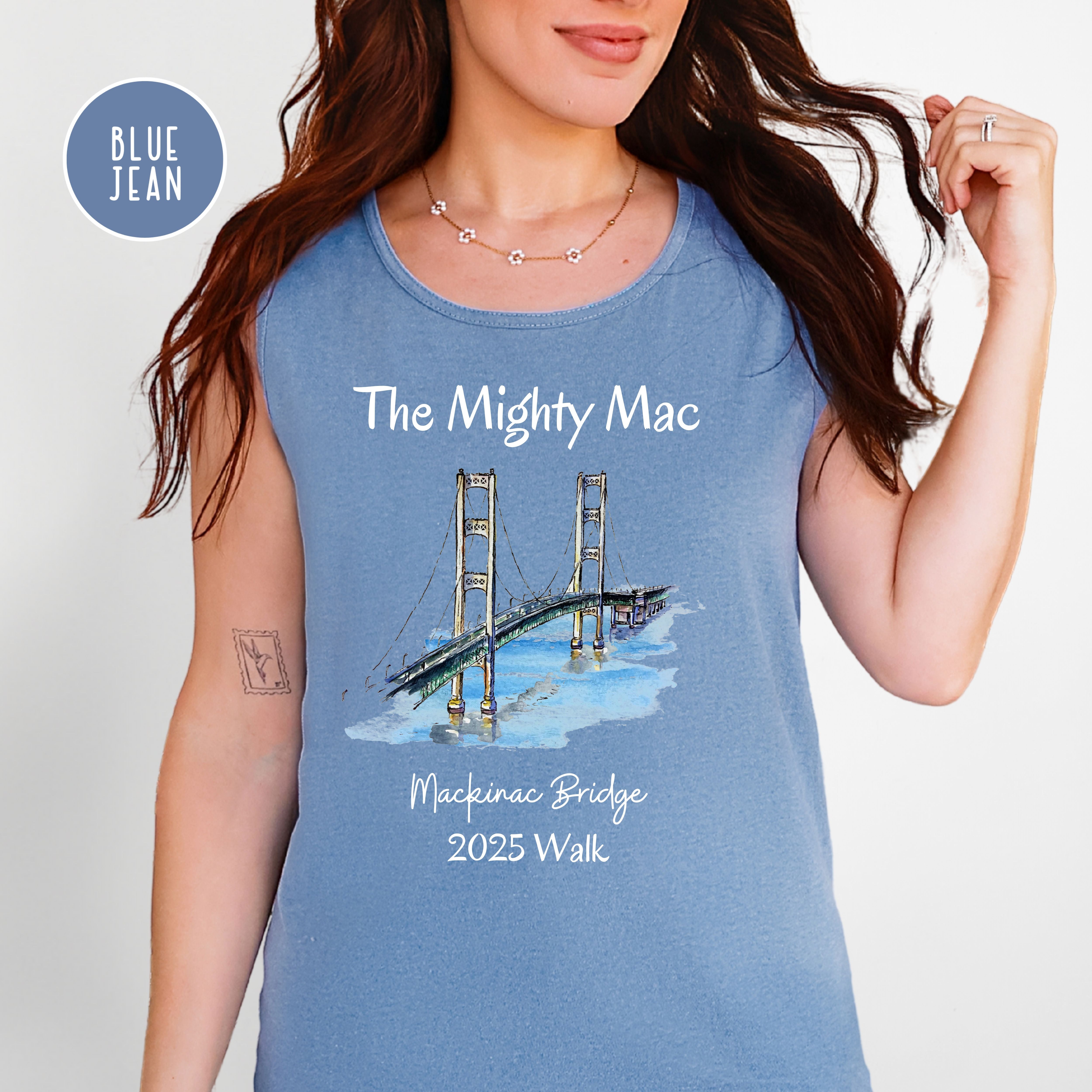 The Mackinac Bridge Labor Day Walk 2025 Comfort Color Adult Unisex Tank Top