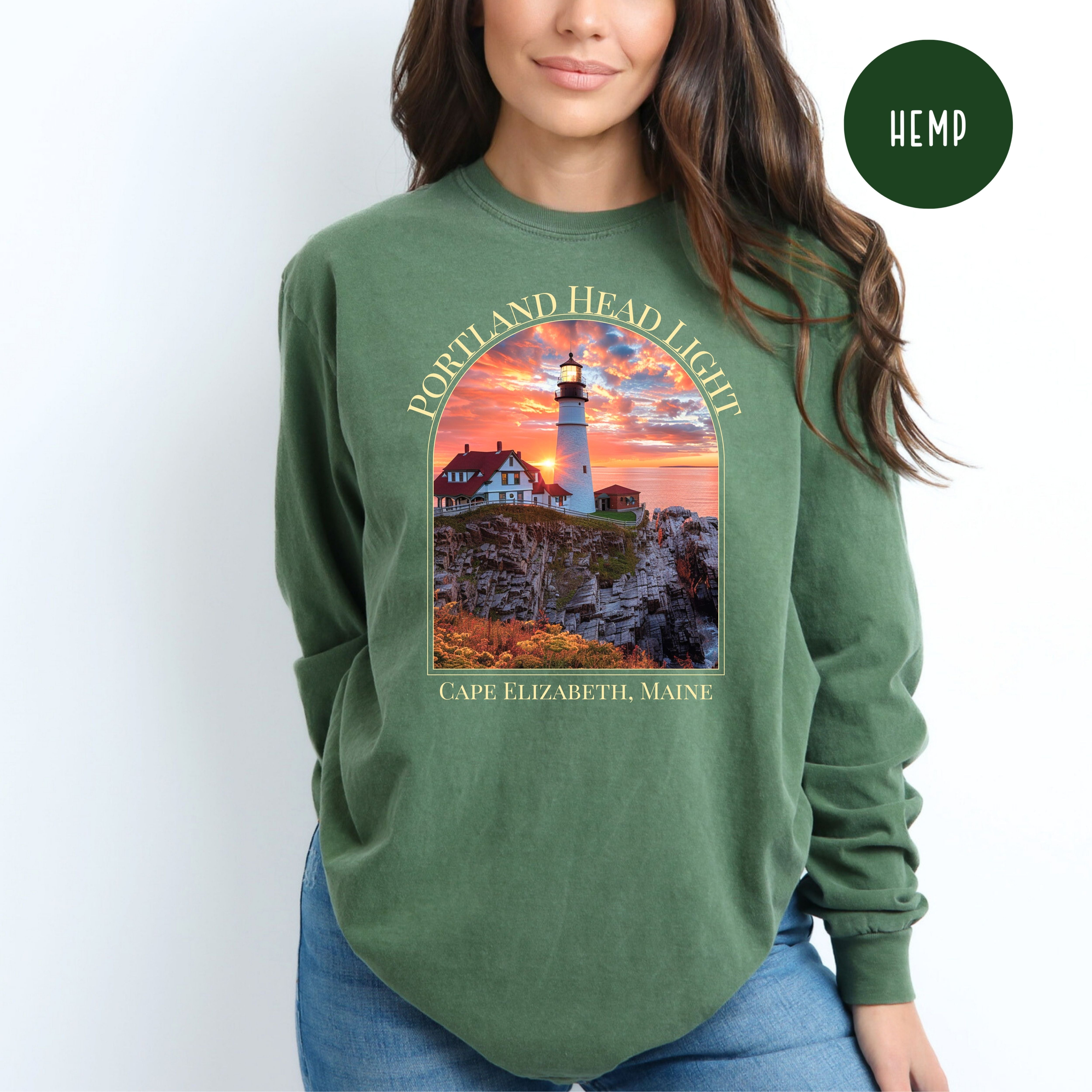 Portland Head Light Cape Elizabeth Maine Comfort Colors® Long Sleeve Tee