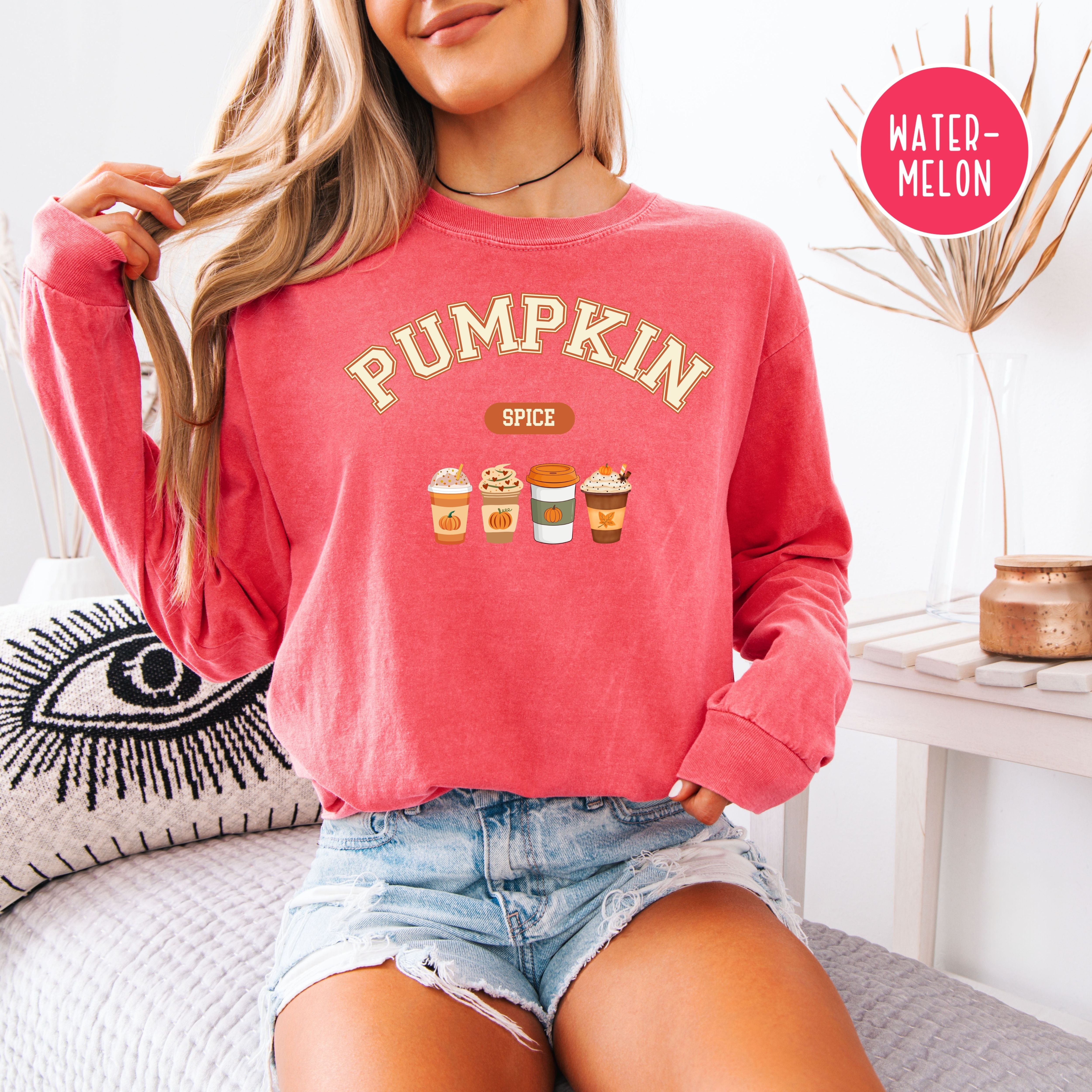Pumpkin Spice Long Sleeve Comfort Colors Autumn Tee