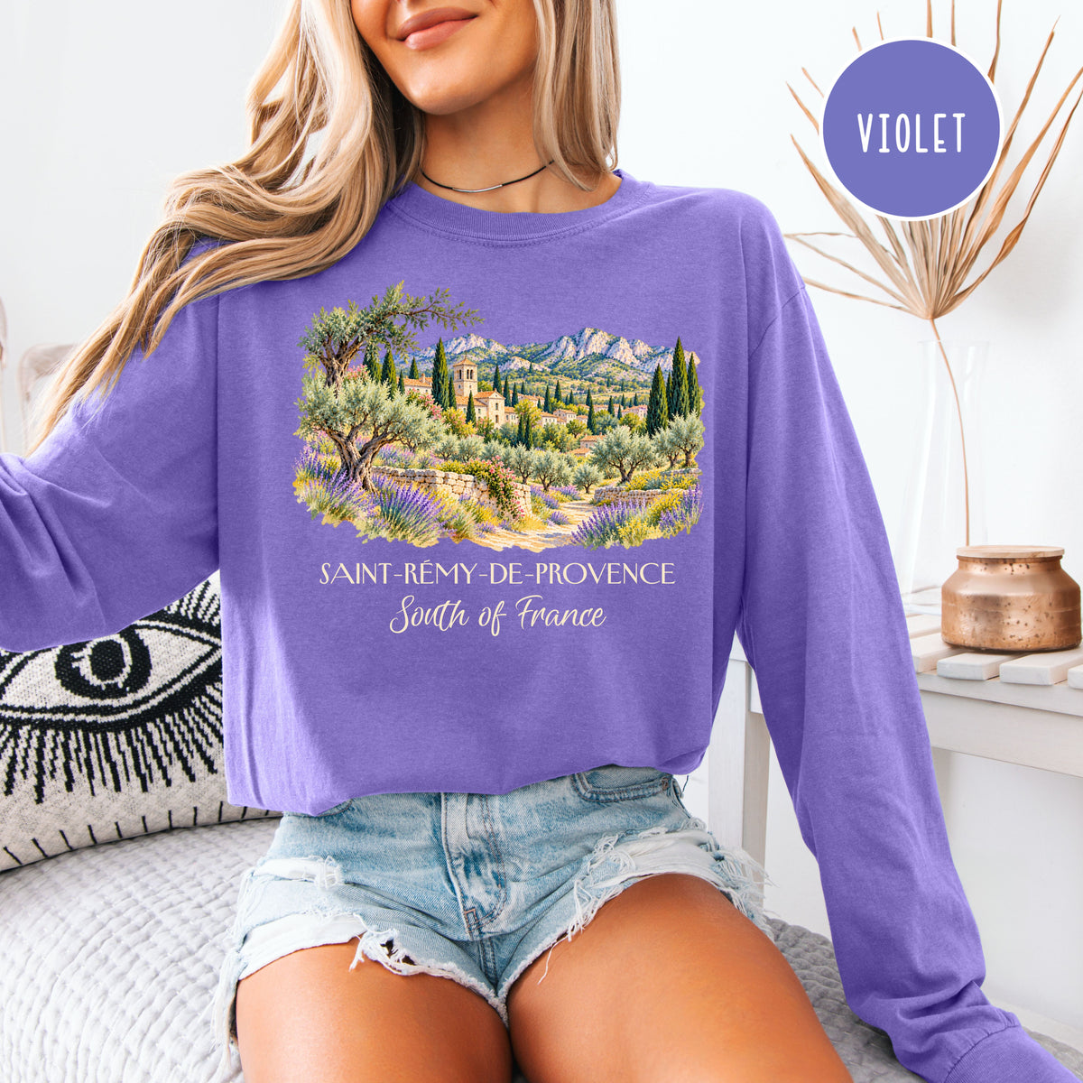South of France Long Sleeve Comfort Colors Travel Tee, Saint Remy France Shirt, Van Gogh Trail Gift Tee, France Travel, Van Gogh Fan Gift