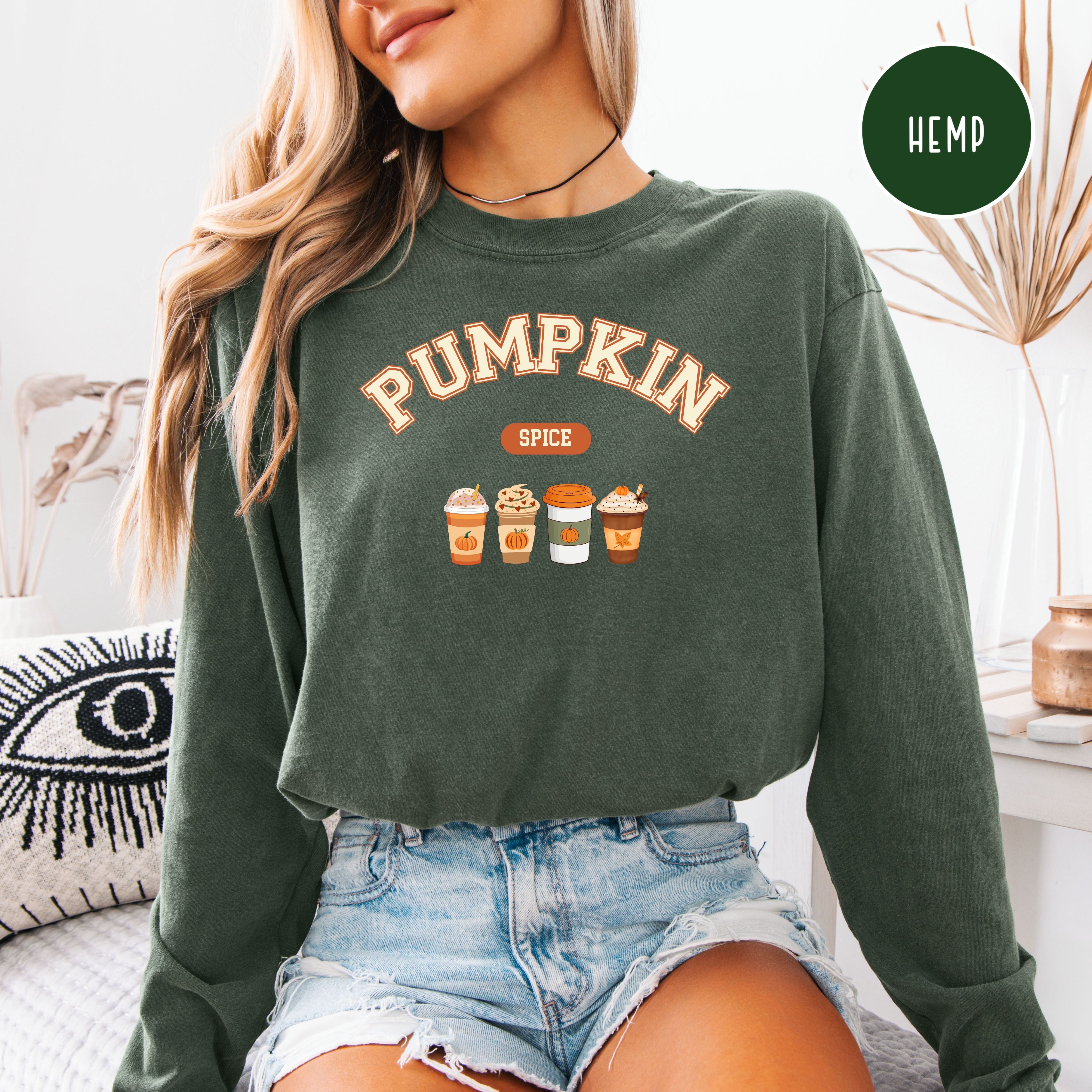Pumpkin Spice Long Sleeve Comfort Colors Autumn Tee