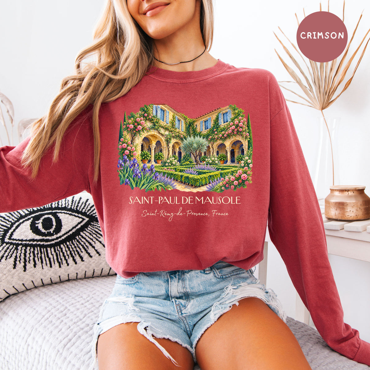 Van Gogh Trail Long Sleeve Comfort Colors Tee, Saint Remy France Gift Tee, South of France Travel Gift, France Vacation Tee, Art Lover Gift